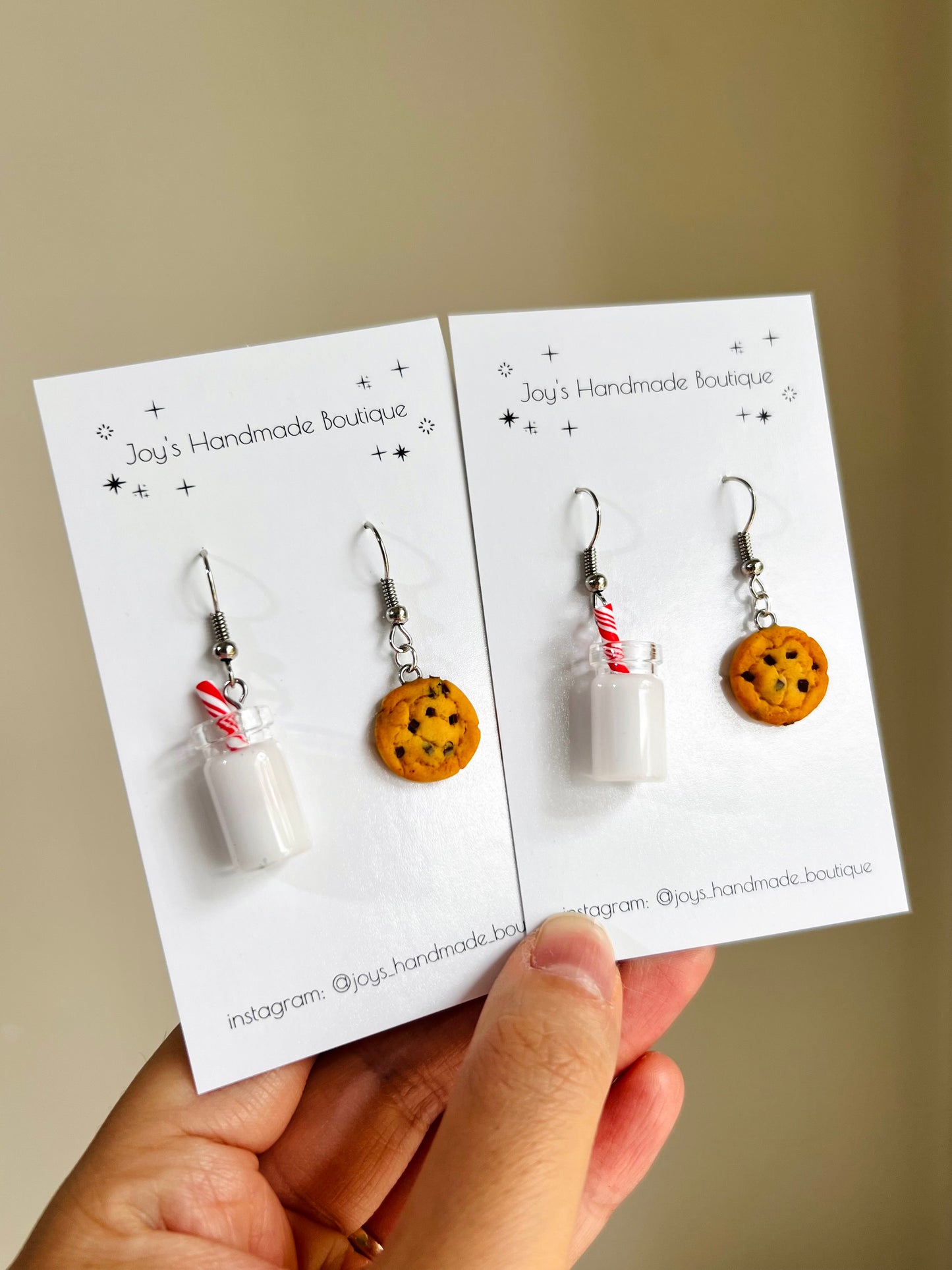 Milk and Cookies Earrings | Handmade from polymer clay