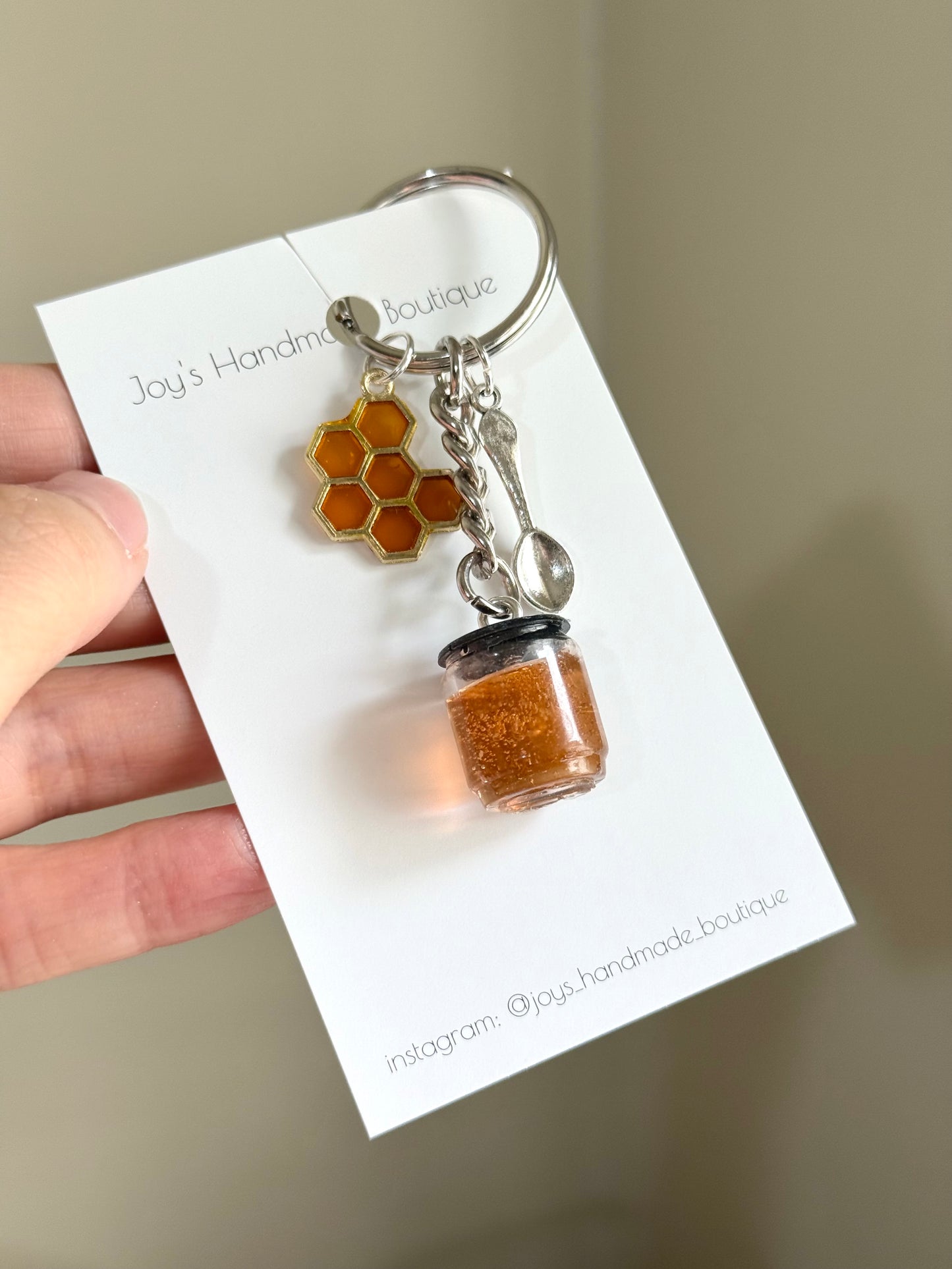 Honey Jar Keychain | Handmade from resin