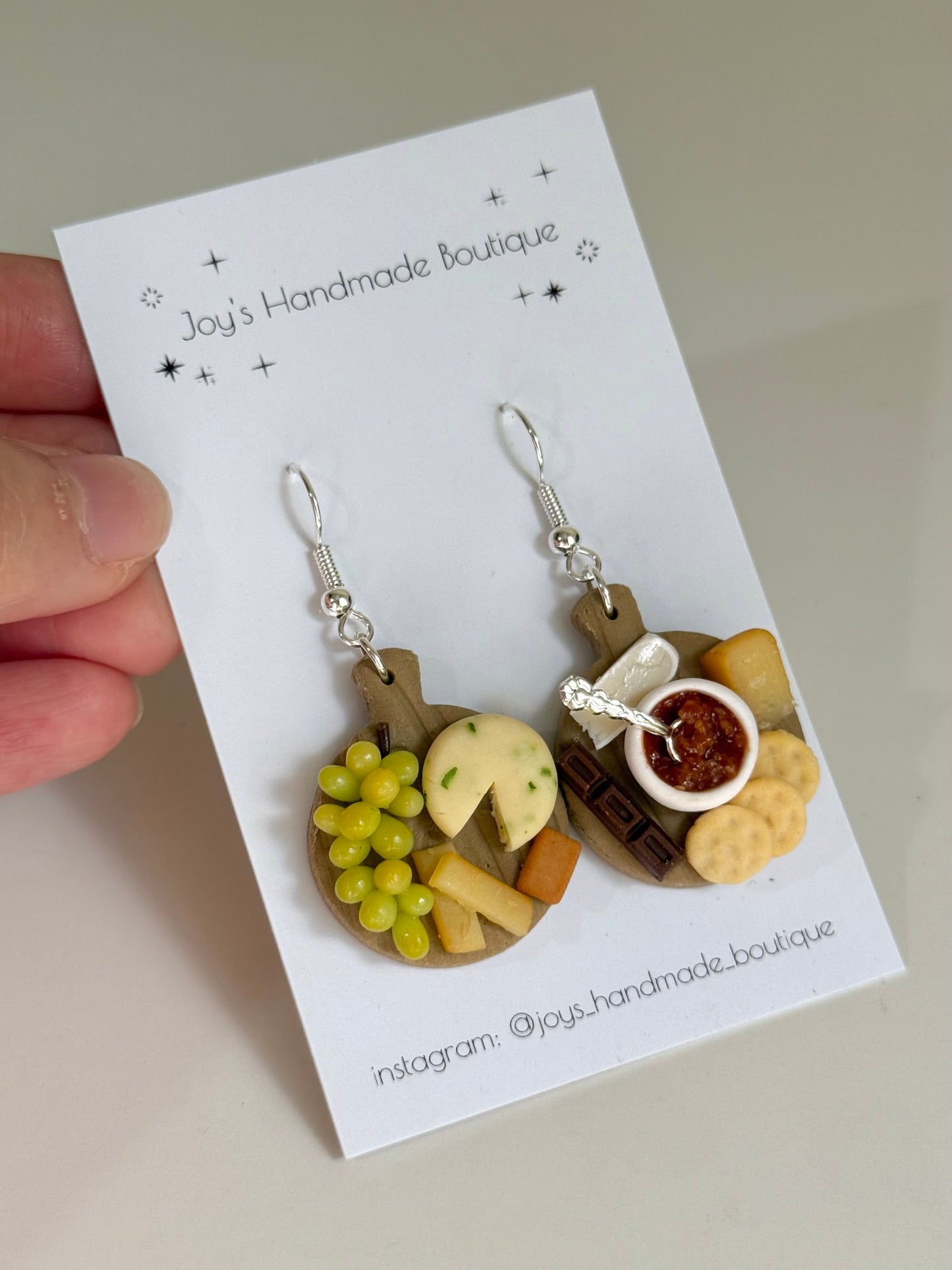 Cheeseboard Earrings (Design 15) - Handmade from polymer clay