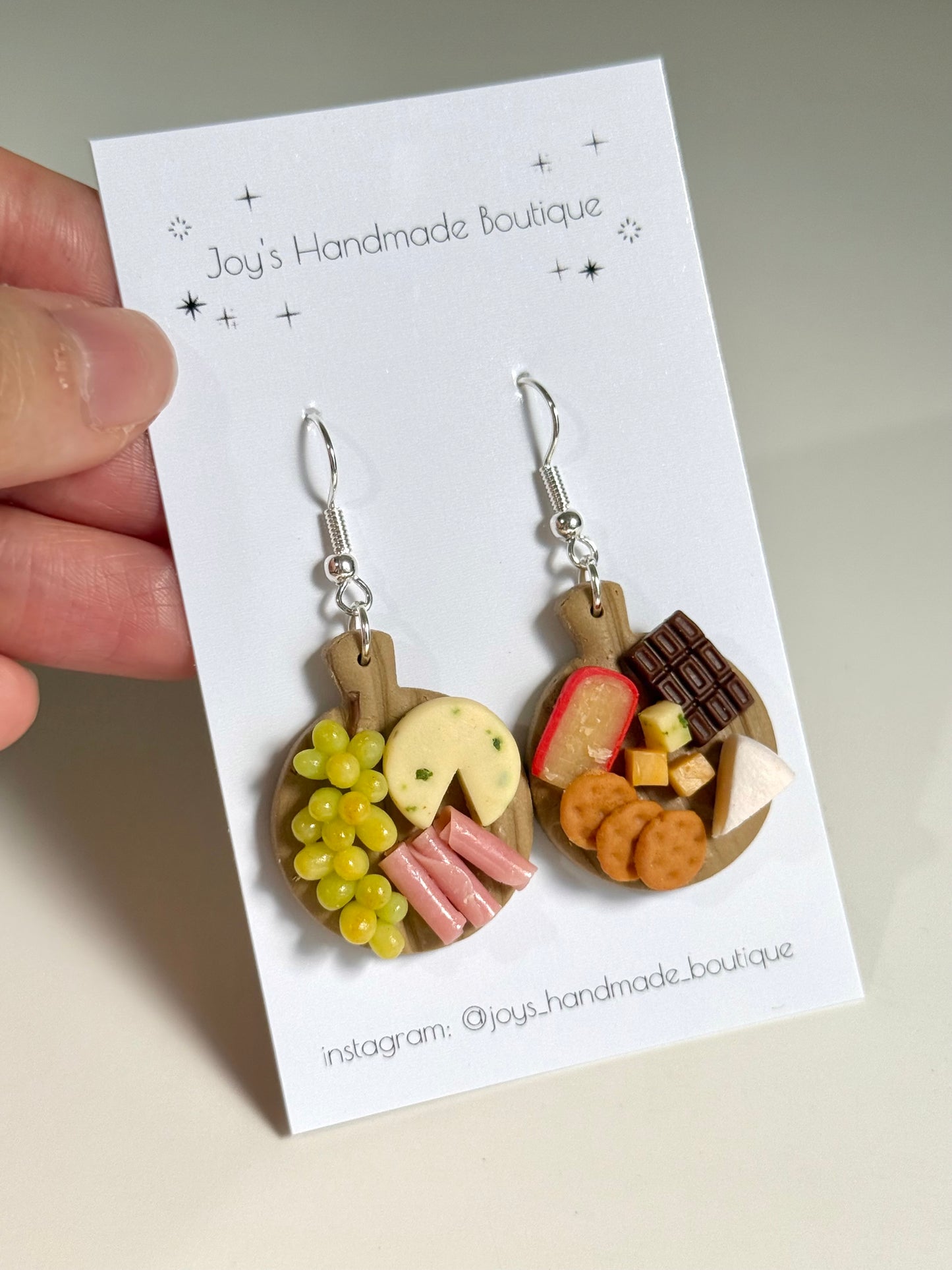 Cheeseboard Earrings (Design 5)- Handmade from polymer clay
