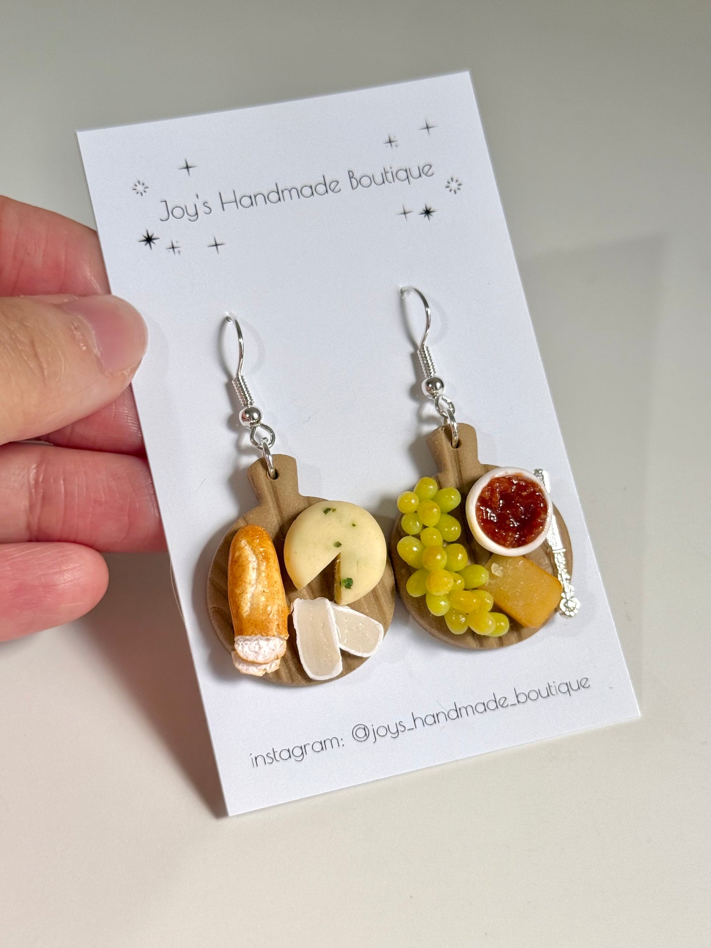 Cheeseboard earrings (Design 9) | Handmade from polymer clay