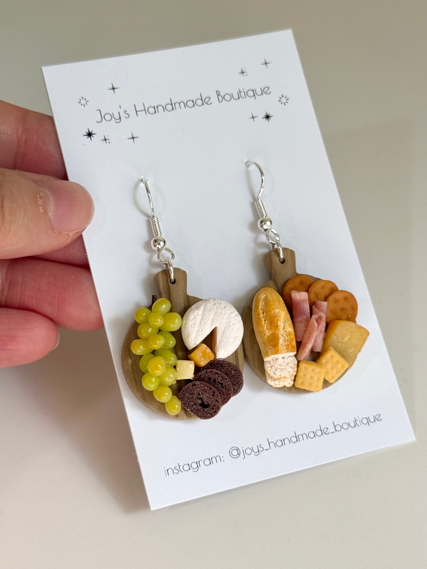 Cheeseboard Earrings (Design 16) - Handmade from polymer clay