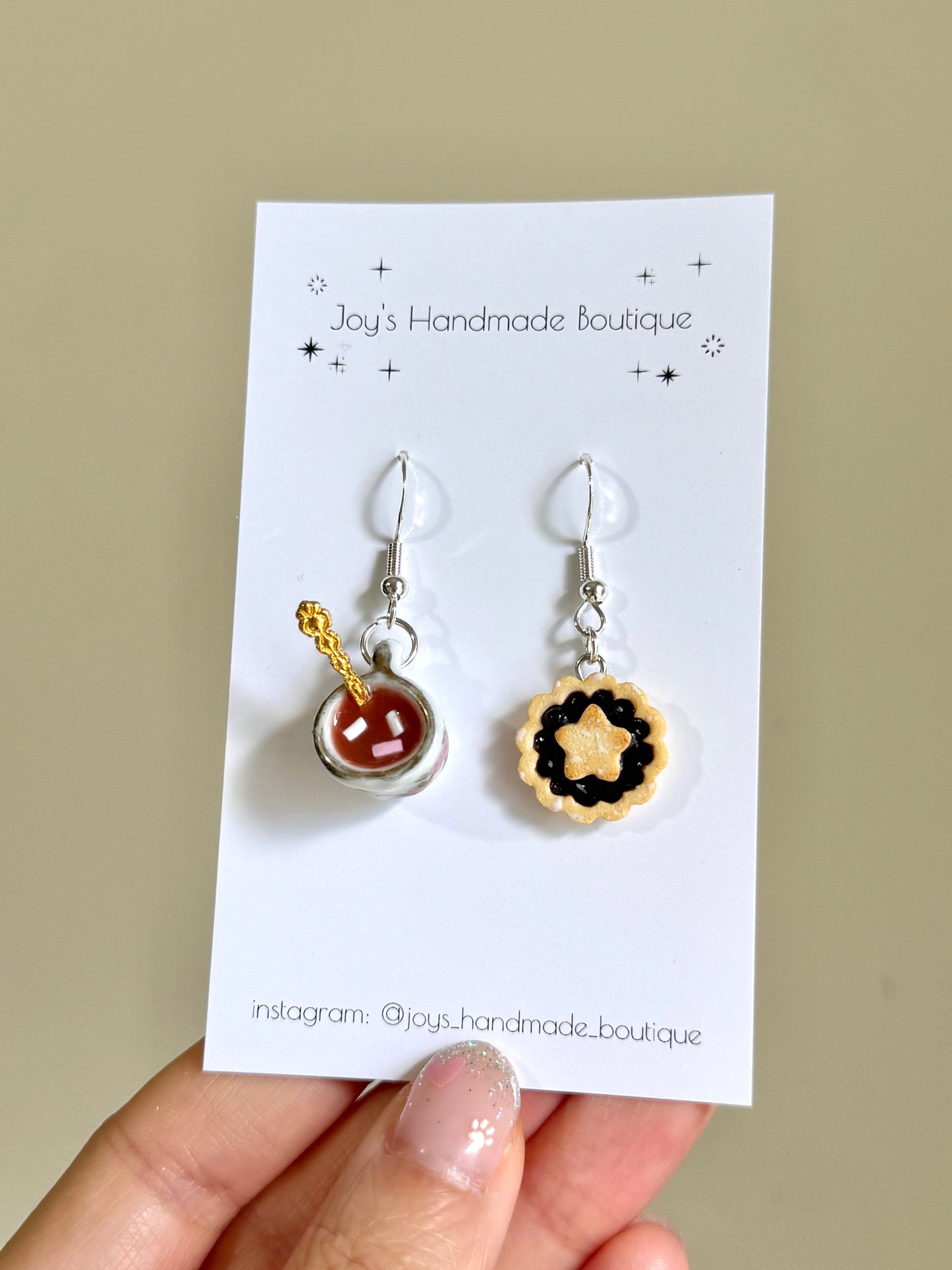 Mince Pie and Cocoa Earrings | Handmade from Polymer Clay and Resin