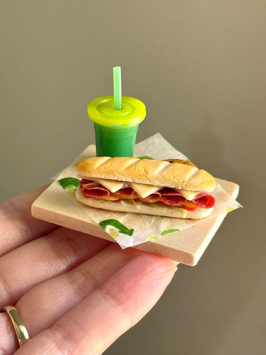 Sub Sandwich Board (Miniature)| Handmade from polymer clay