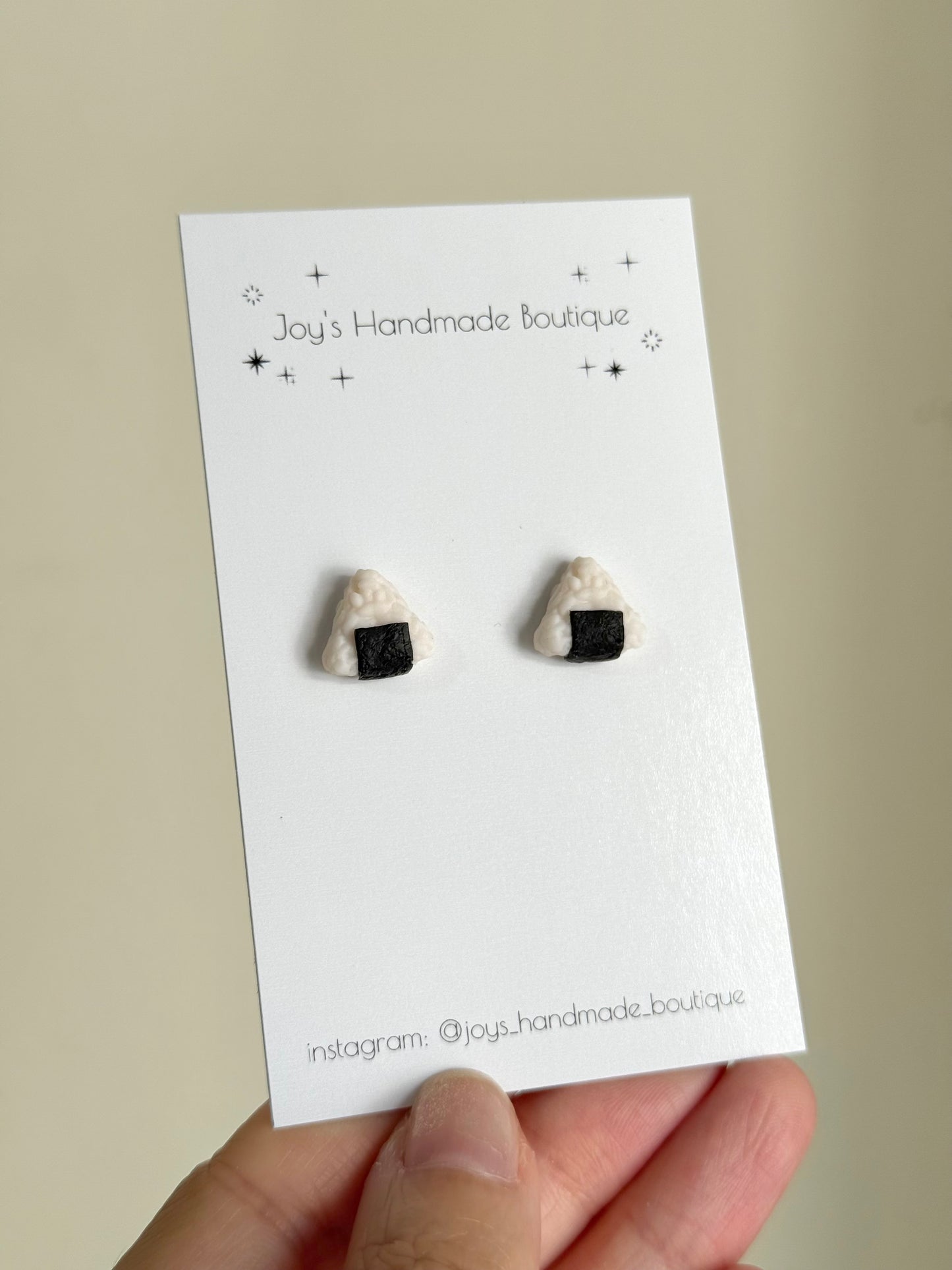 Onigiri Earrings ( Rice Ball) | Handmade from polymer clay