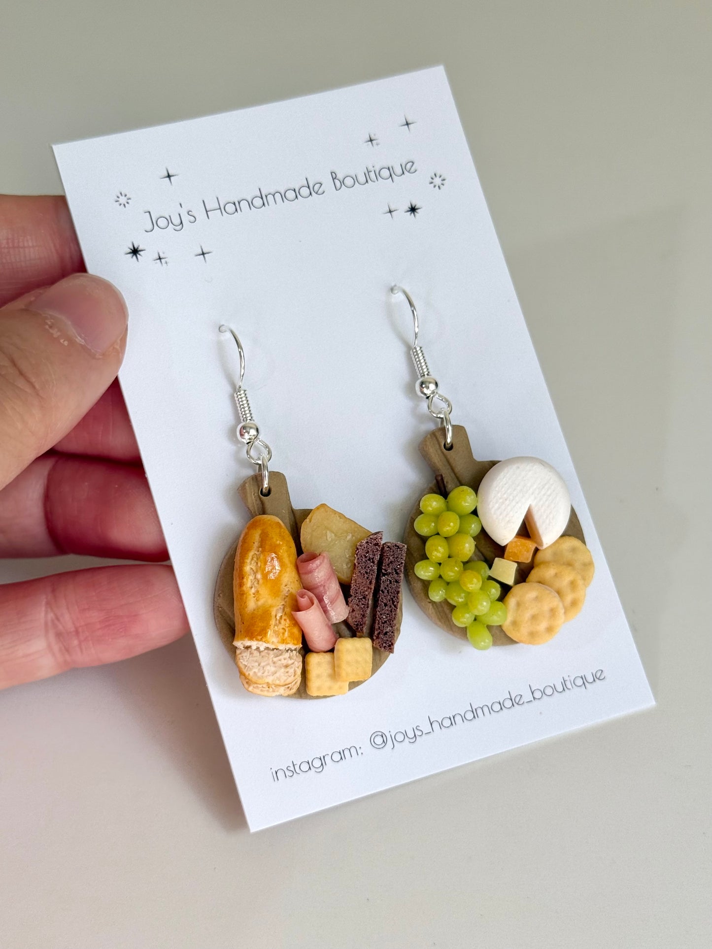 Cheeseboard Earrings (Design 17) - Handmade from polymer clay