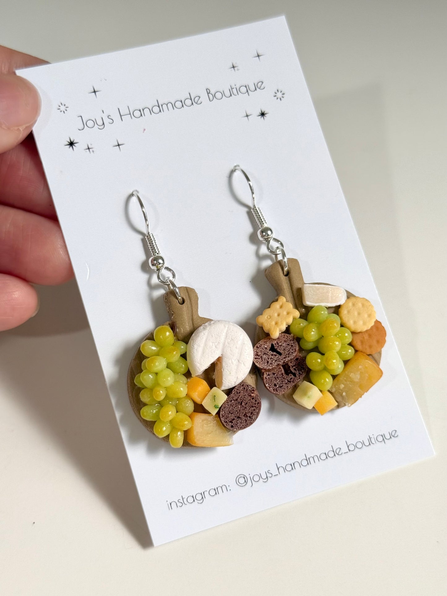 Cheeseboard earrings (Design 1) - Handmade from polymer clay