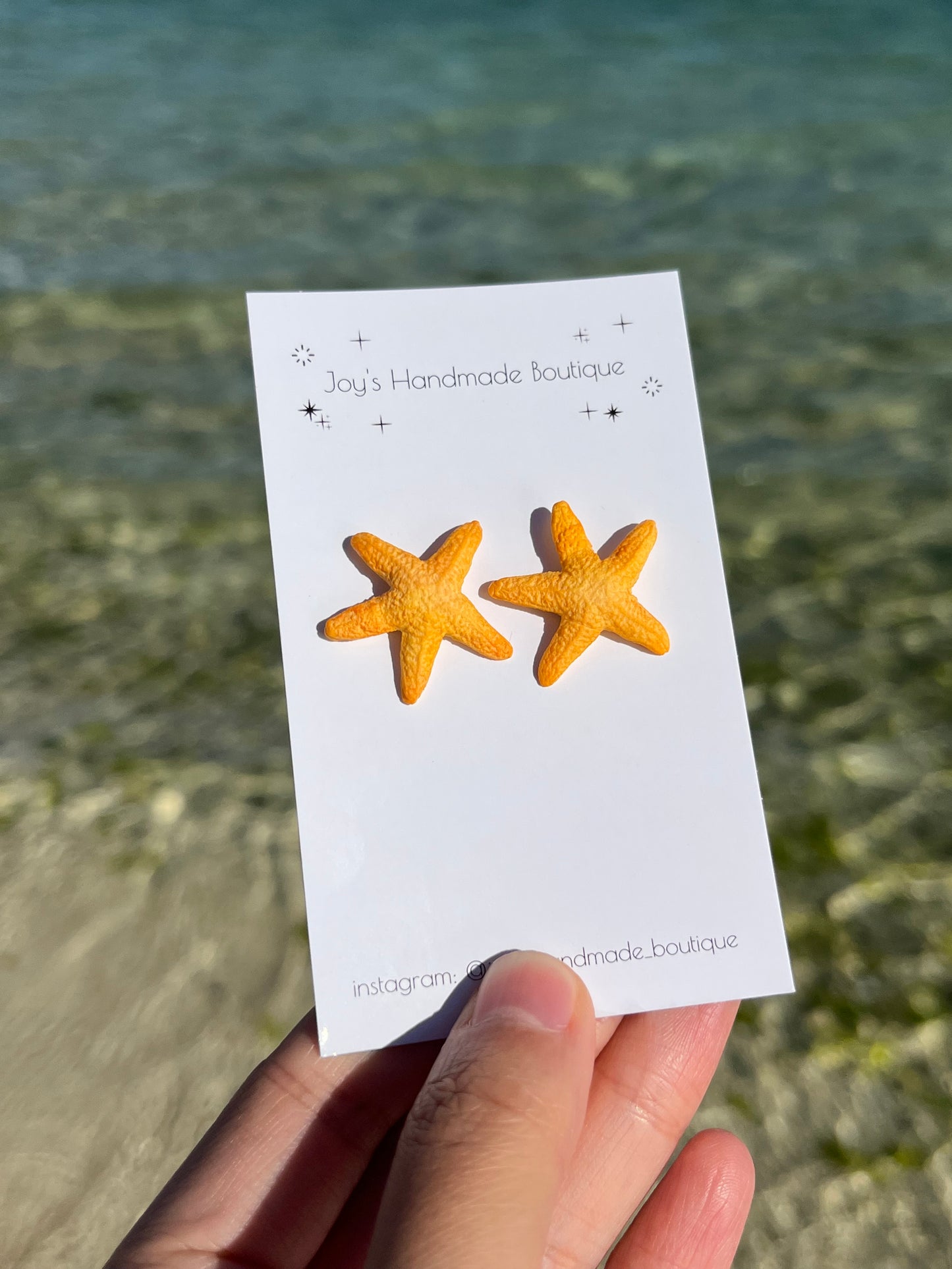 Starfish earrings| Handmade from polymer clay