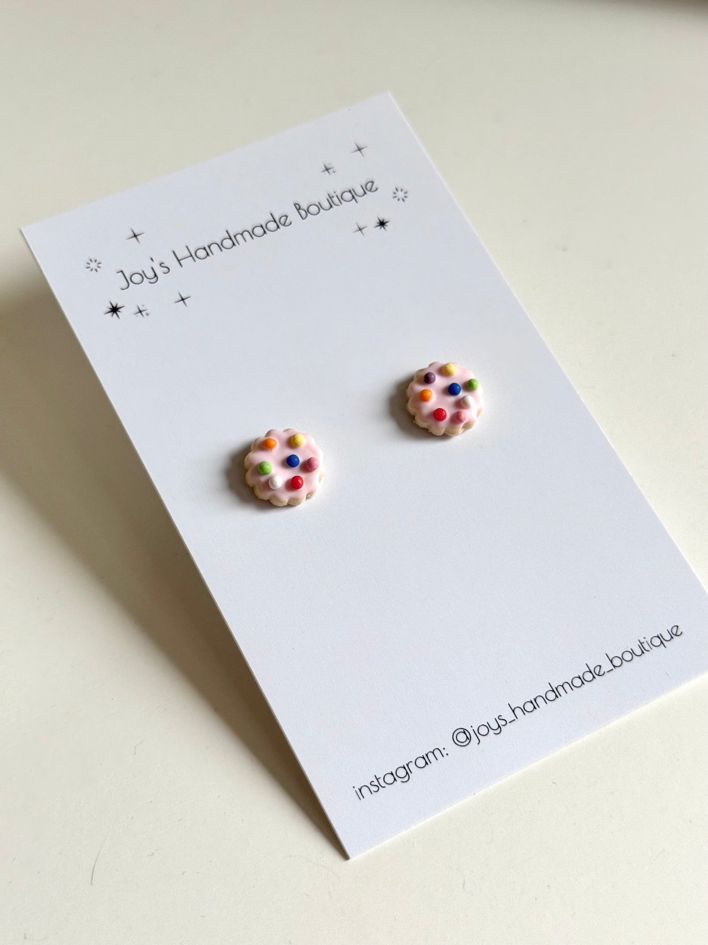 Mini Biscuit Stud Earrings - Handmade from polymer clay