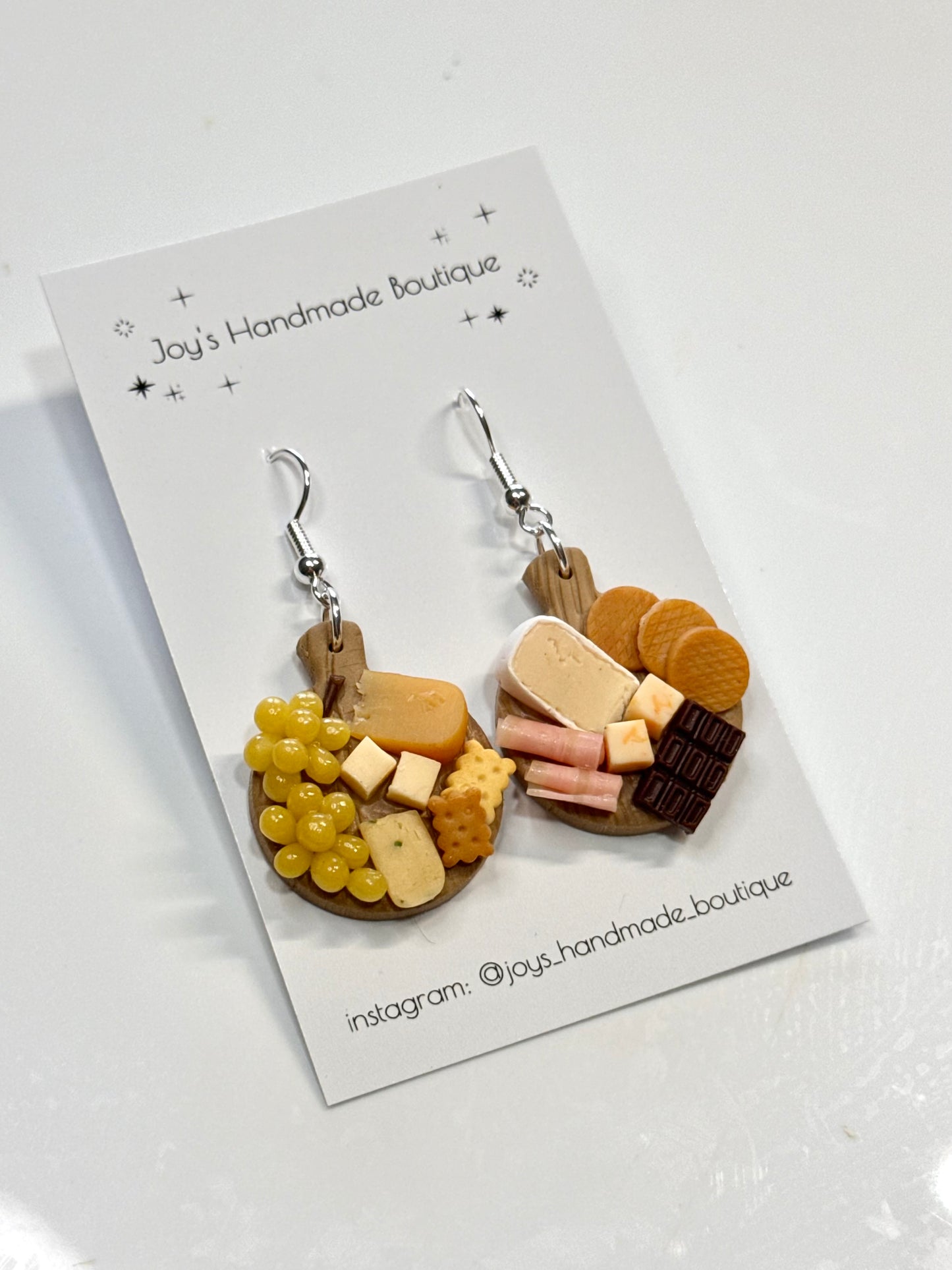 *Cheeseboard earrings (Design 6) - Handmade from polymer clay