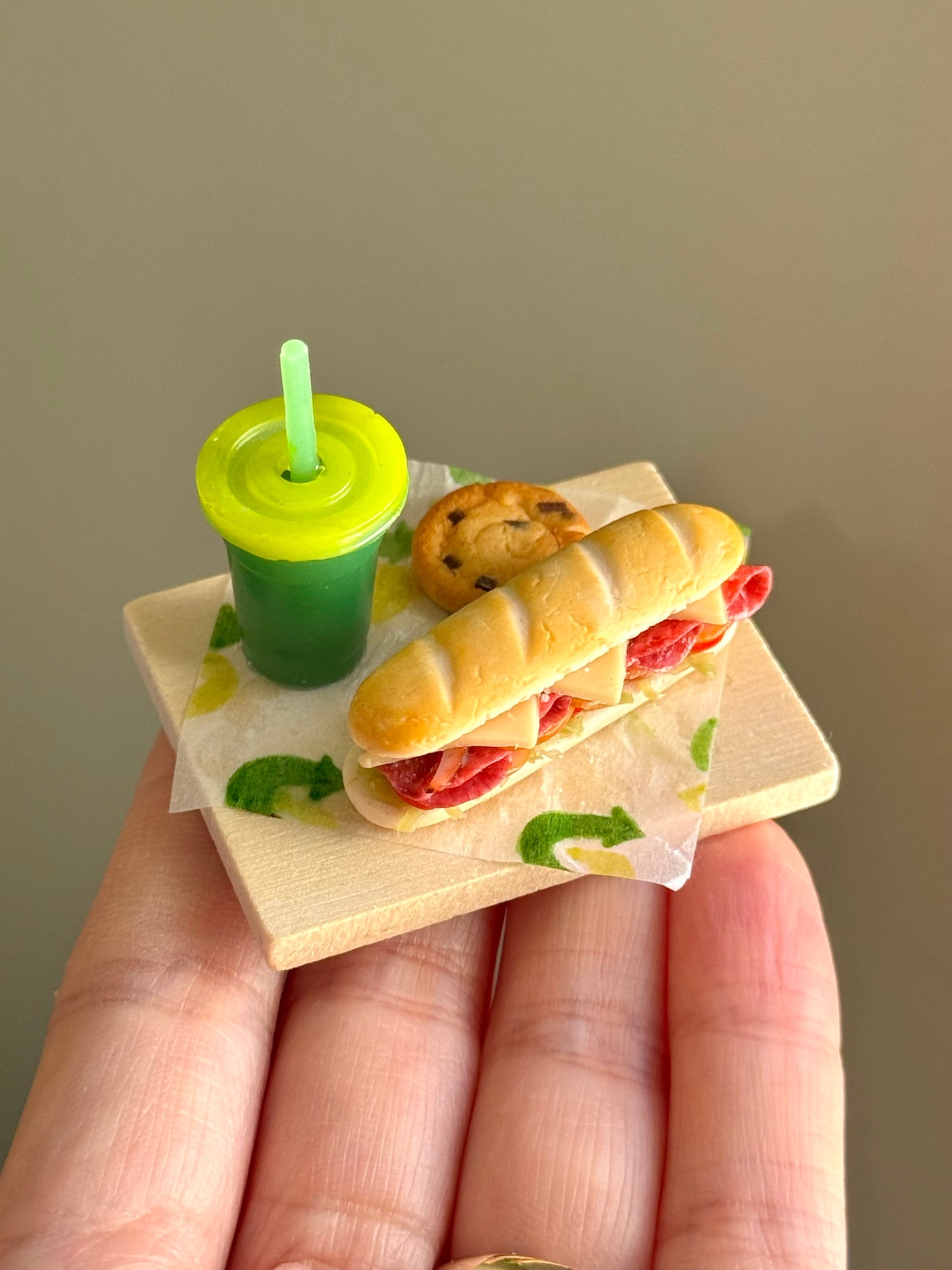 Sub Sandwich Board (Miniature)| Handmade from polymer clay