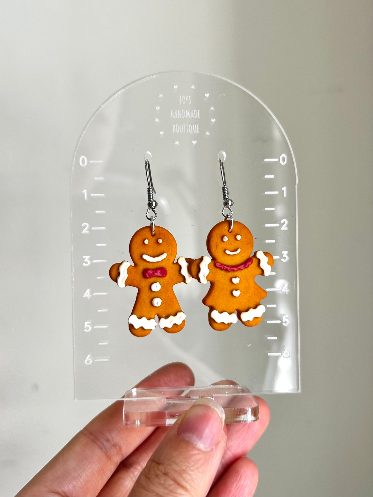 Large Gingerbread Couple Earrings | Handmade from polymer clay