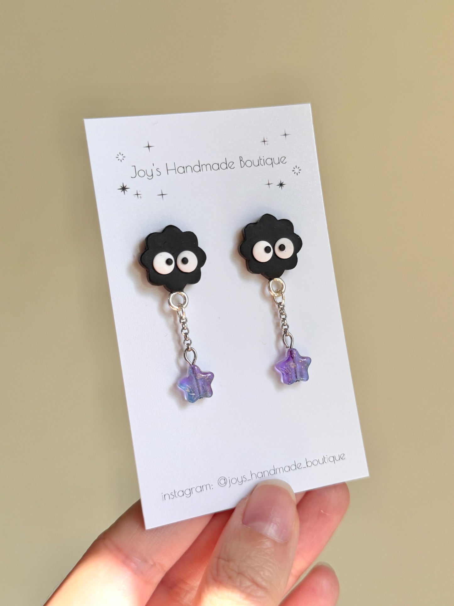 Dangly Sprite Stud Earrings- Handmade from polymer clay