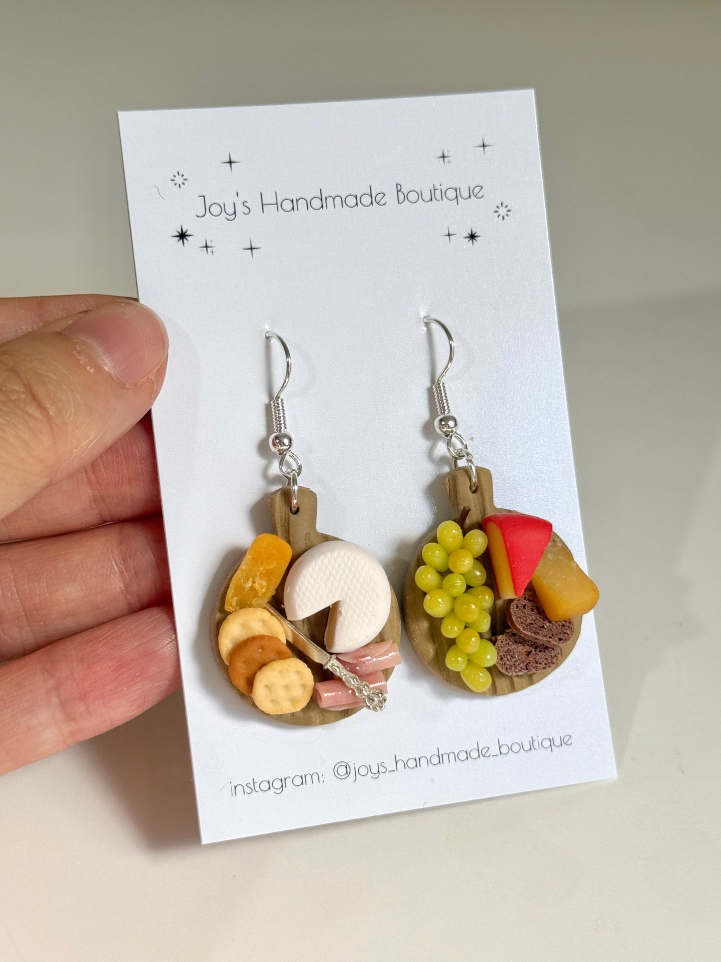 Cheeseboard Earrings (Design 11) - Handmade from polymer clay