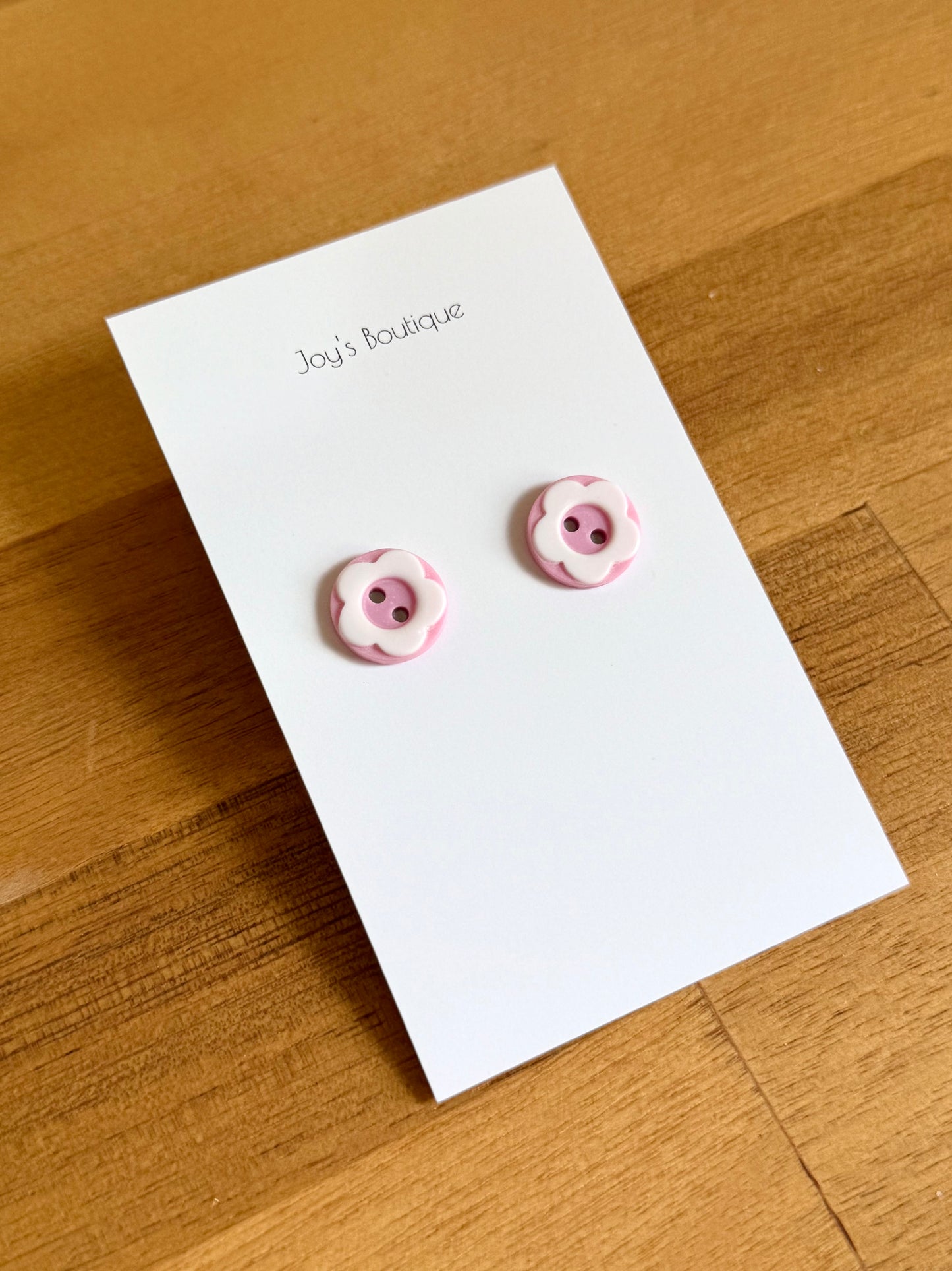 Button Stud Earrings (6 designs) - Handmade from polymer clay