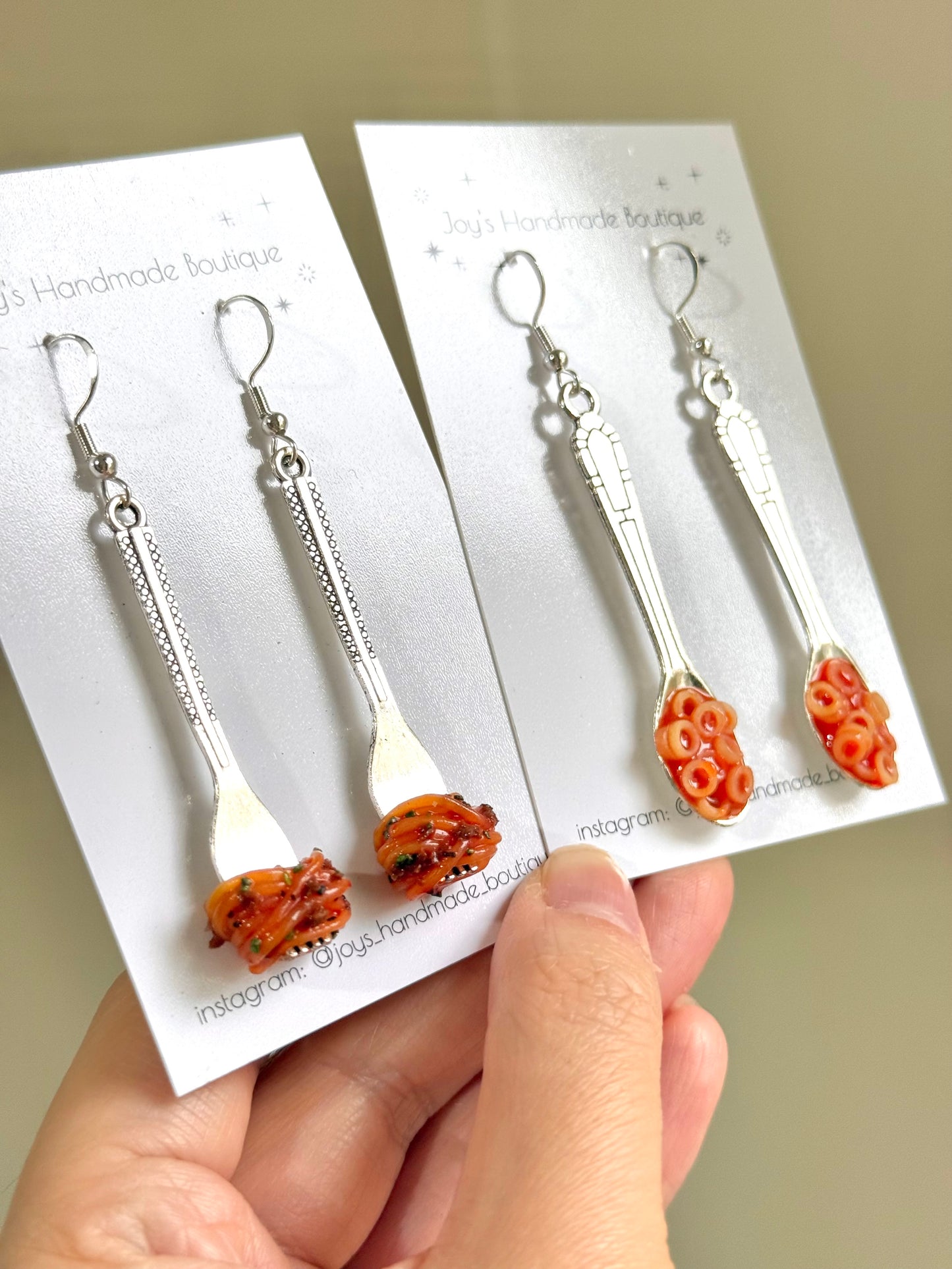 Spaghetti/Spaghetti rings Earrings - Handmade from polymer clay