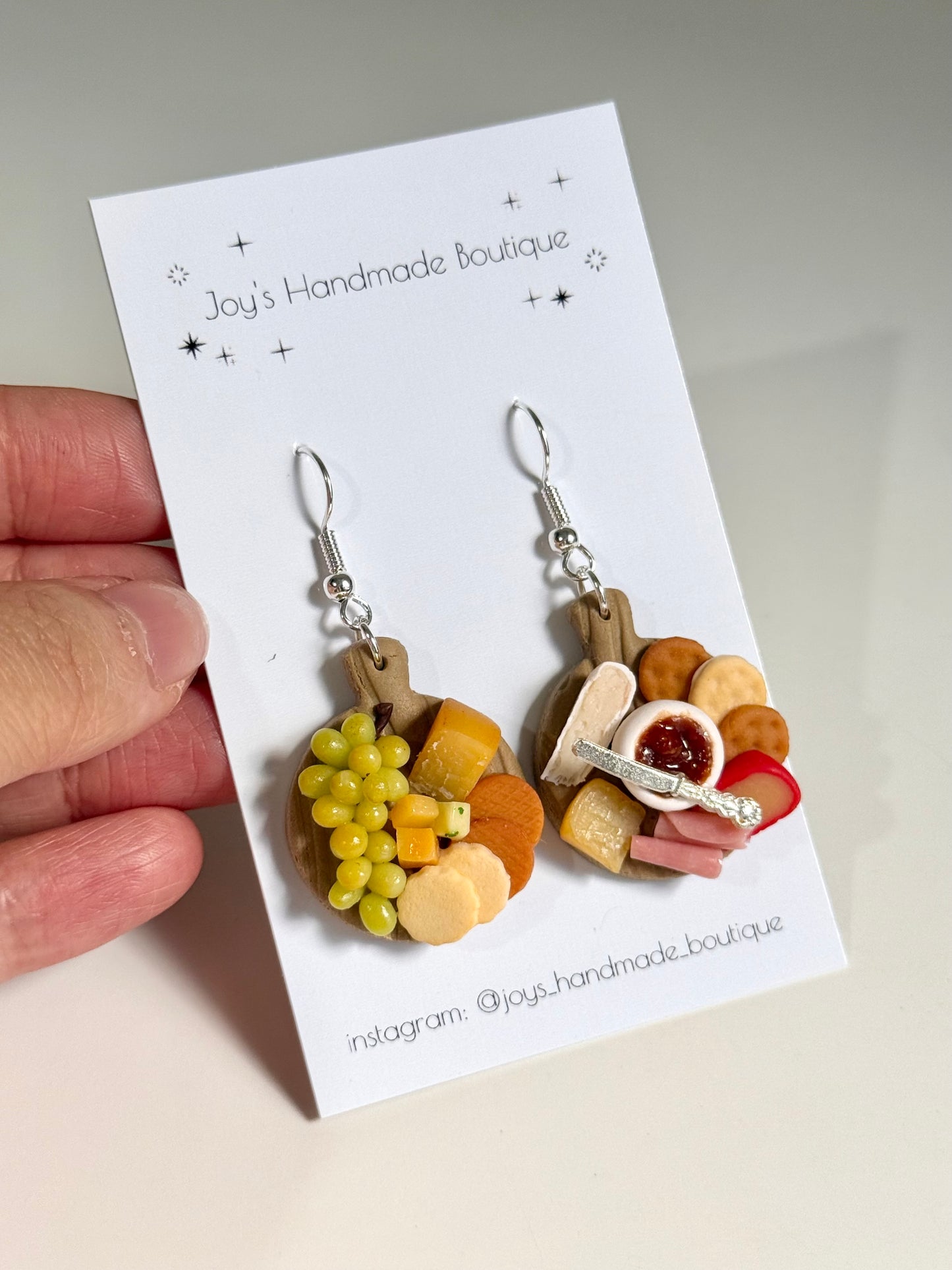 Cheeseboard Earrings (Design 8) - Handmade from polymer clay