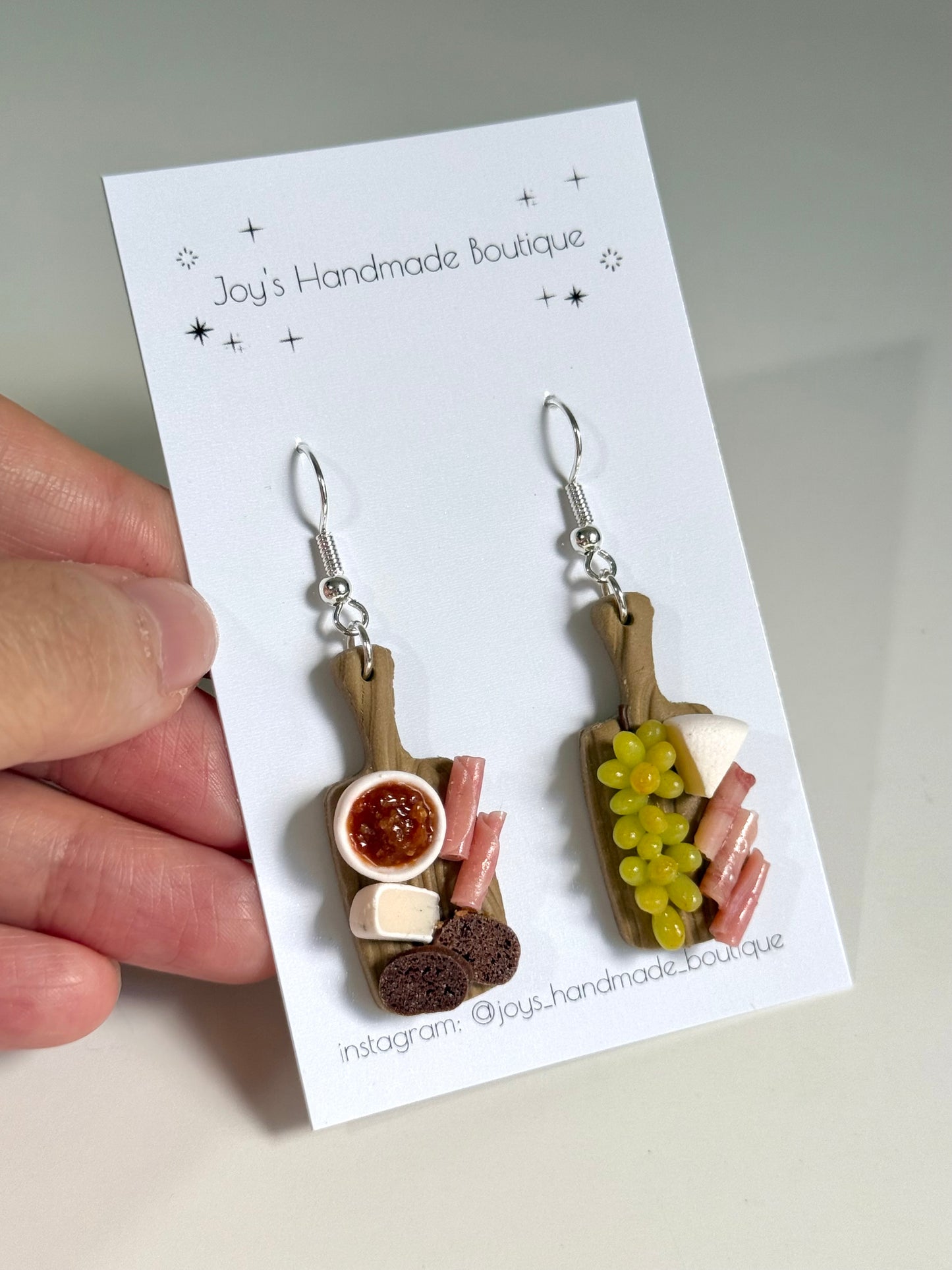 Cheeseboard Earrings (design 10) - Handmade from polymer clay