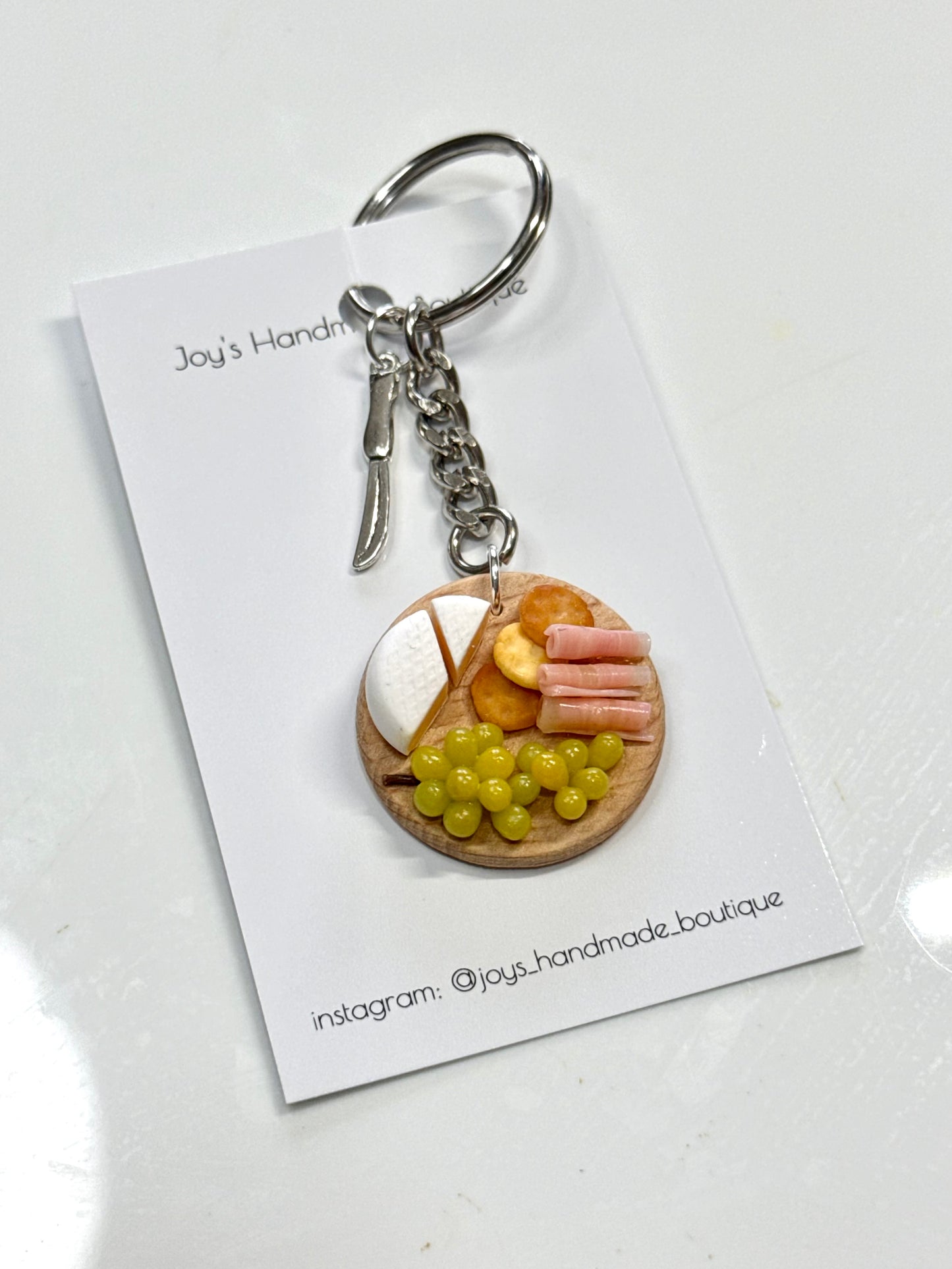 Cheeseboard keychain (design 1) | Handmade from polymer clay