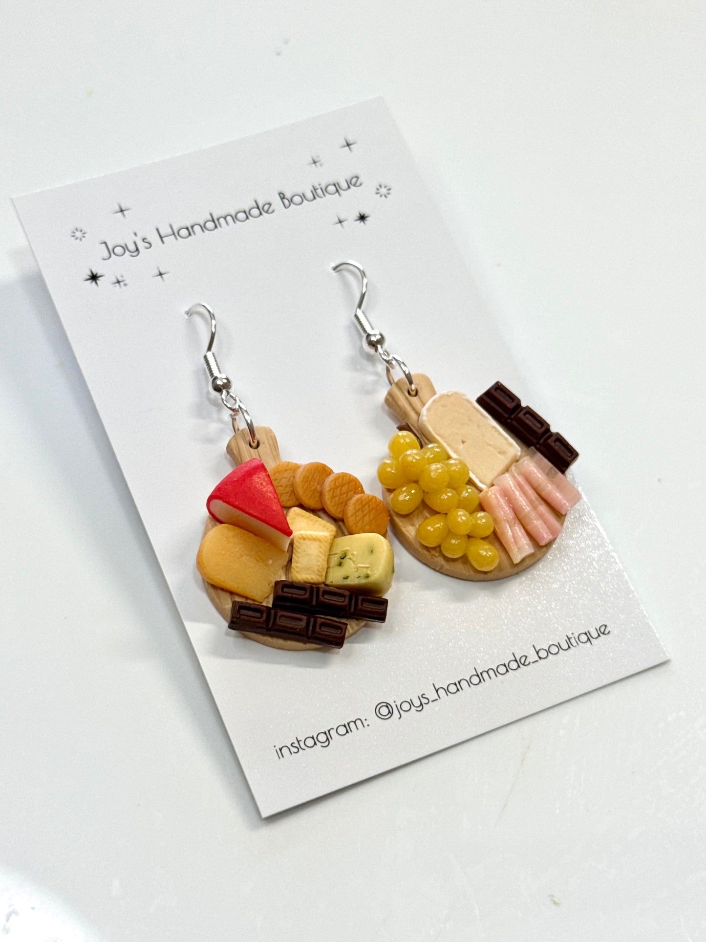 * Cheeseboard Earrings (Design 2) | Handmade from Polymer Clay