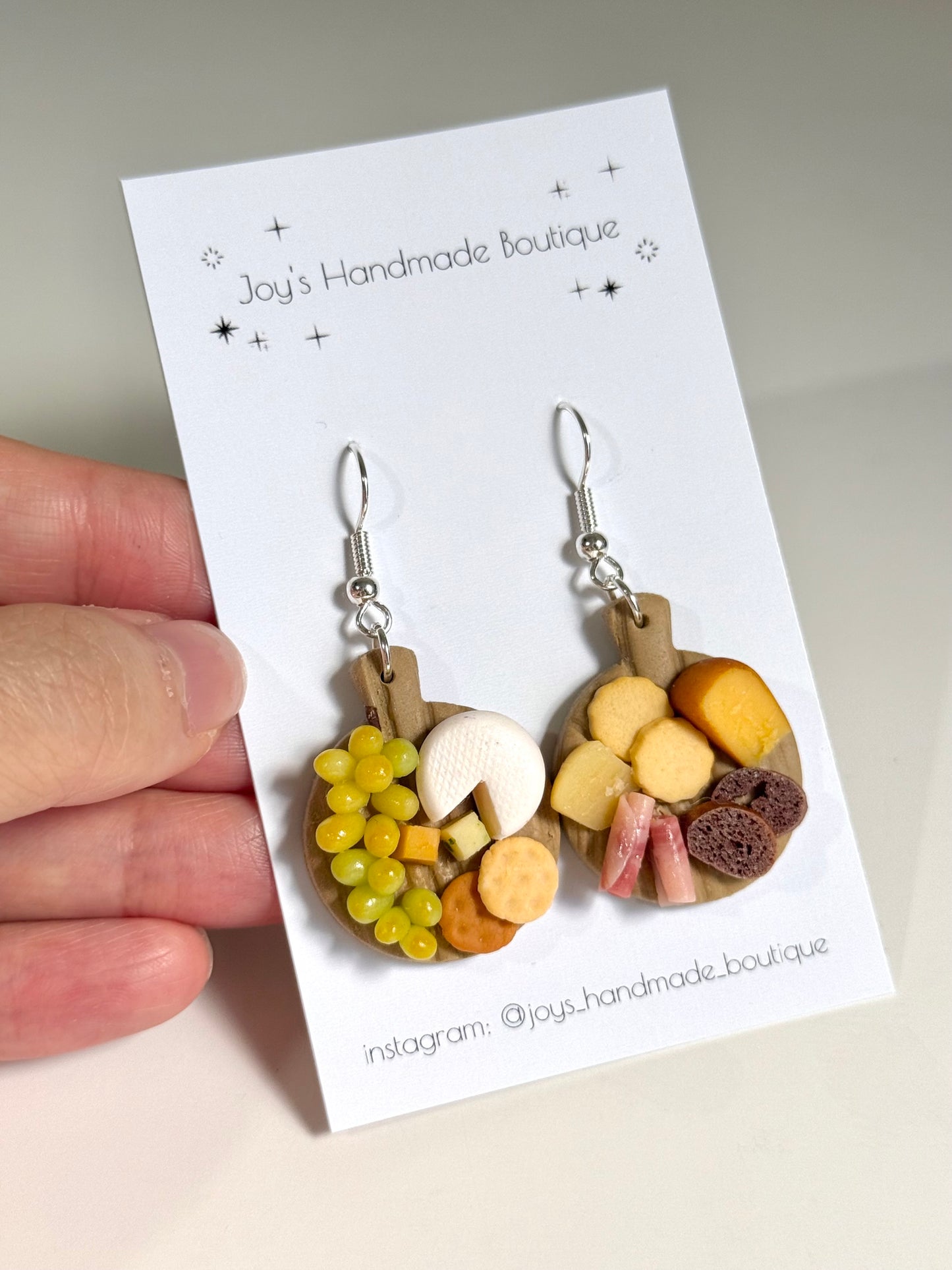Cheeseboard Earrings (Design 7) - Handmade from polymer clay