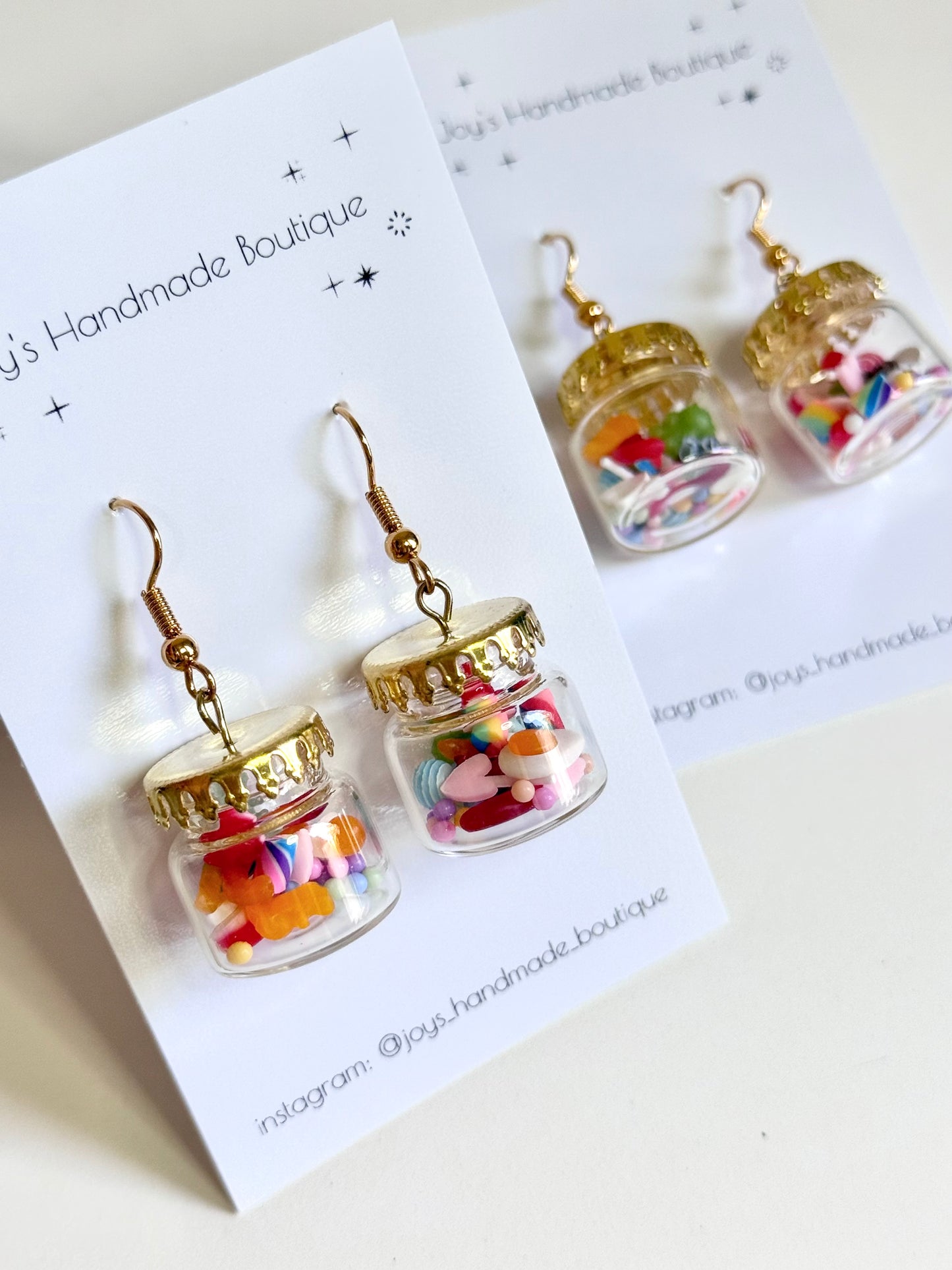 Candy Jar Earrings (Gold Lid) | Handmade from Polymer Clay