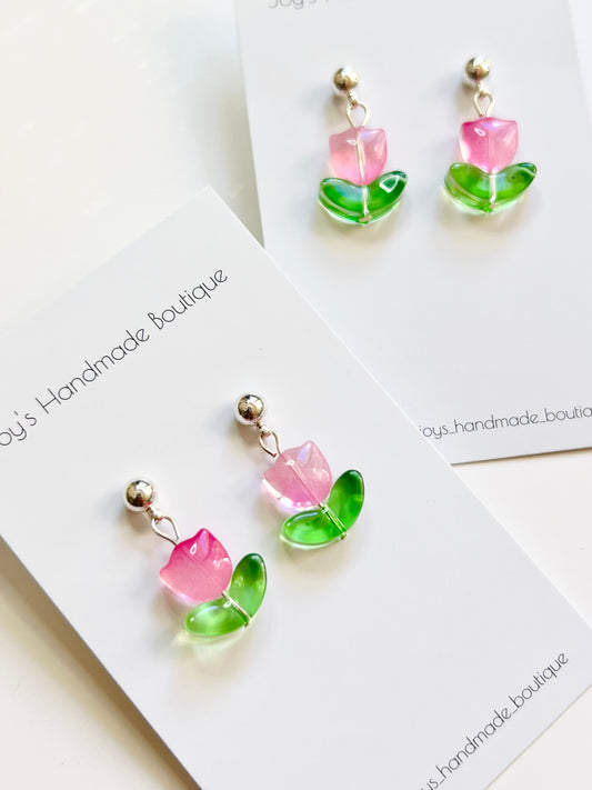 Tulip Bead Earrings | Handmade assembled