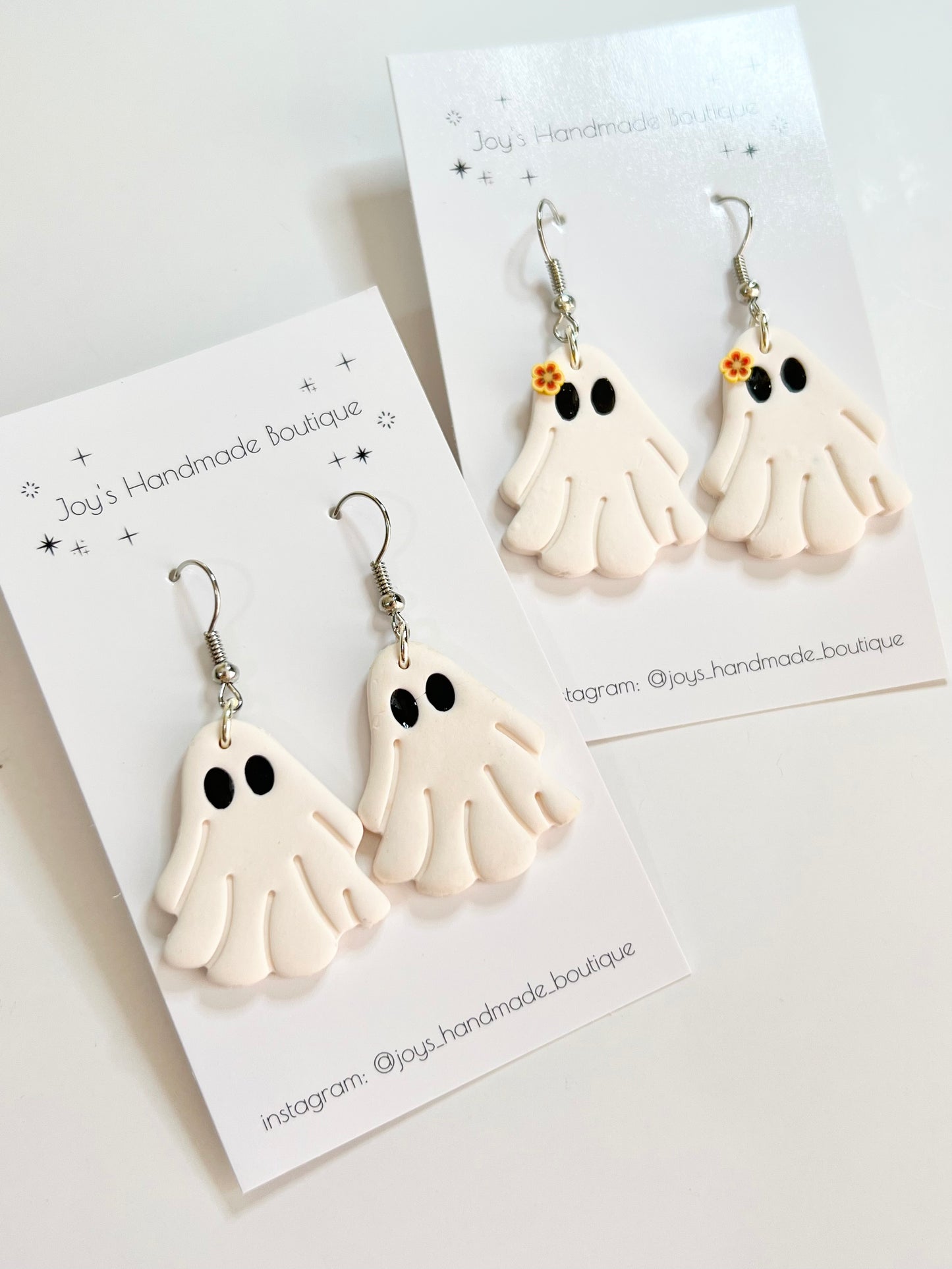 Cute Ghost Earrings | Handmade from polymer clay