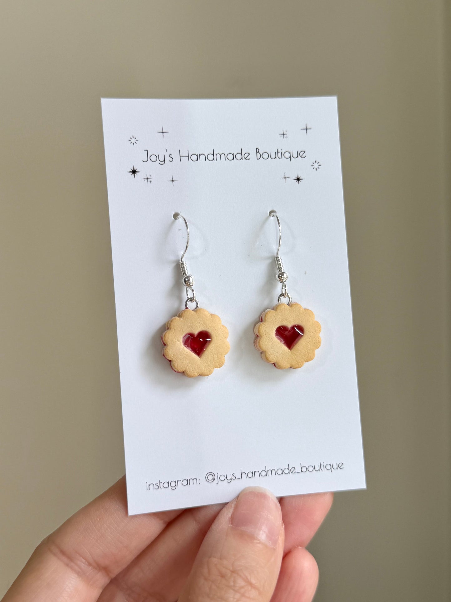 Shrewsbury Biscuit Earrings | Handmade from polymer clay