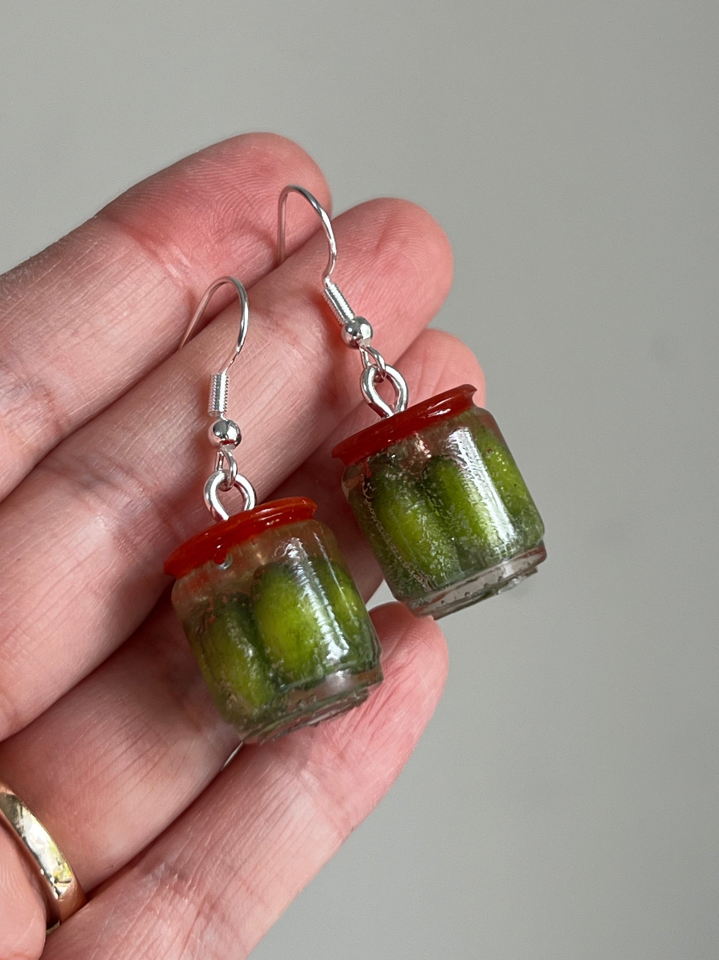 SECONDS/MISTAKES/BUBBLY Pickle Jar Earrings/Keychains | Handmade