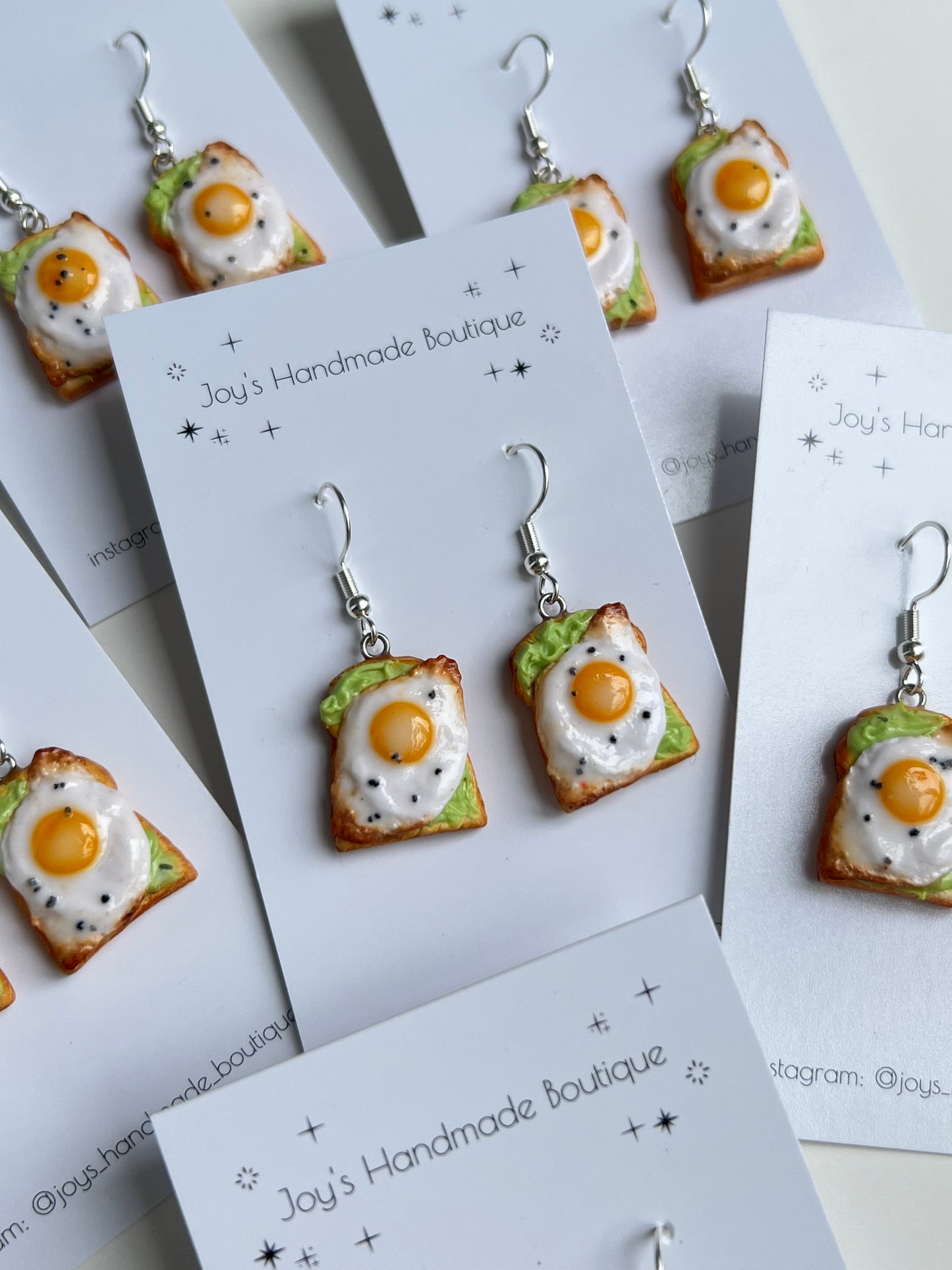 Egg and Avo on Toast earrings | Handmade from polymer clay