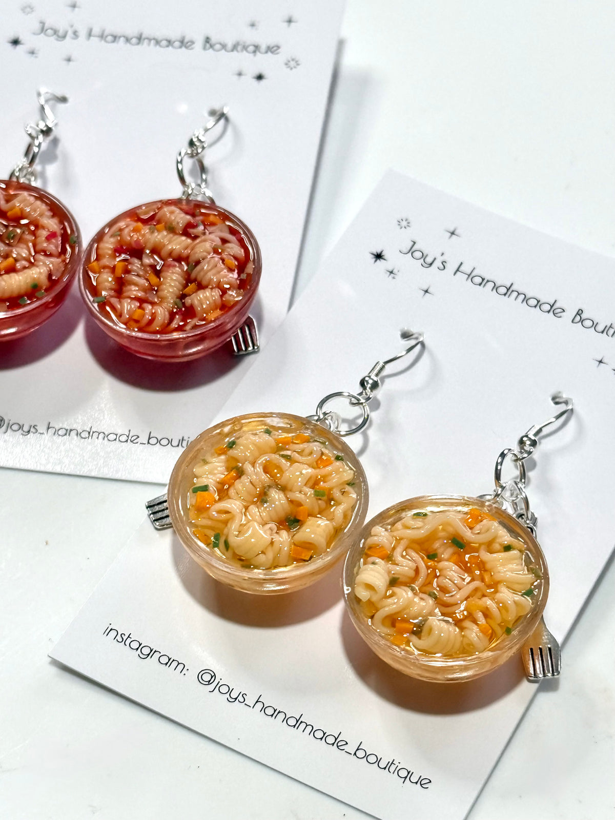 Instant Ramen Earrings | Handmade from Polymer Clay