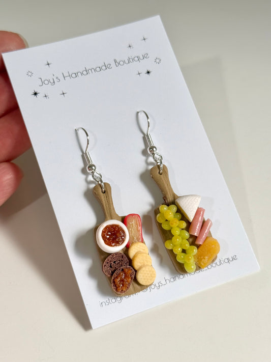 Cheeseboard Earrings (Design 3) - Handmade from polymer clay