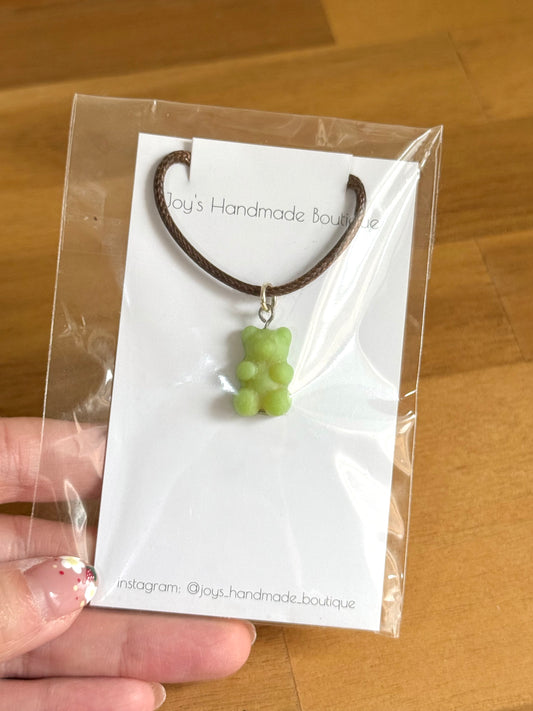 Green gummy bear cord necklace (seconds)