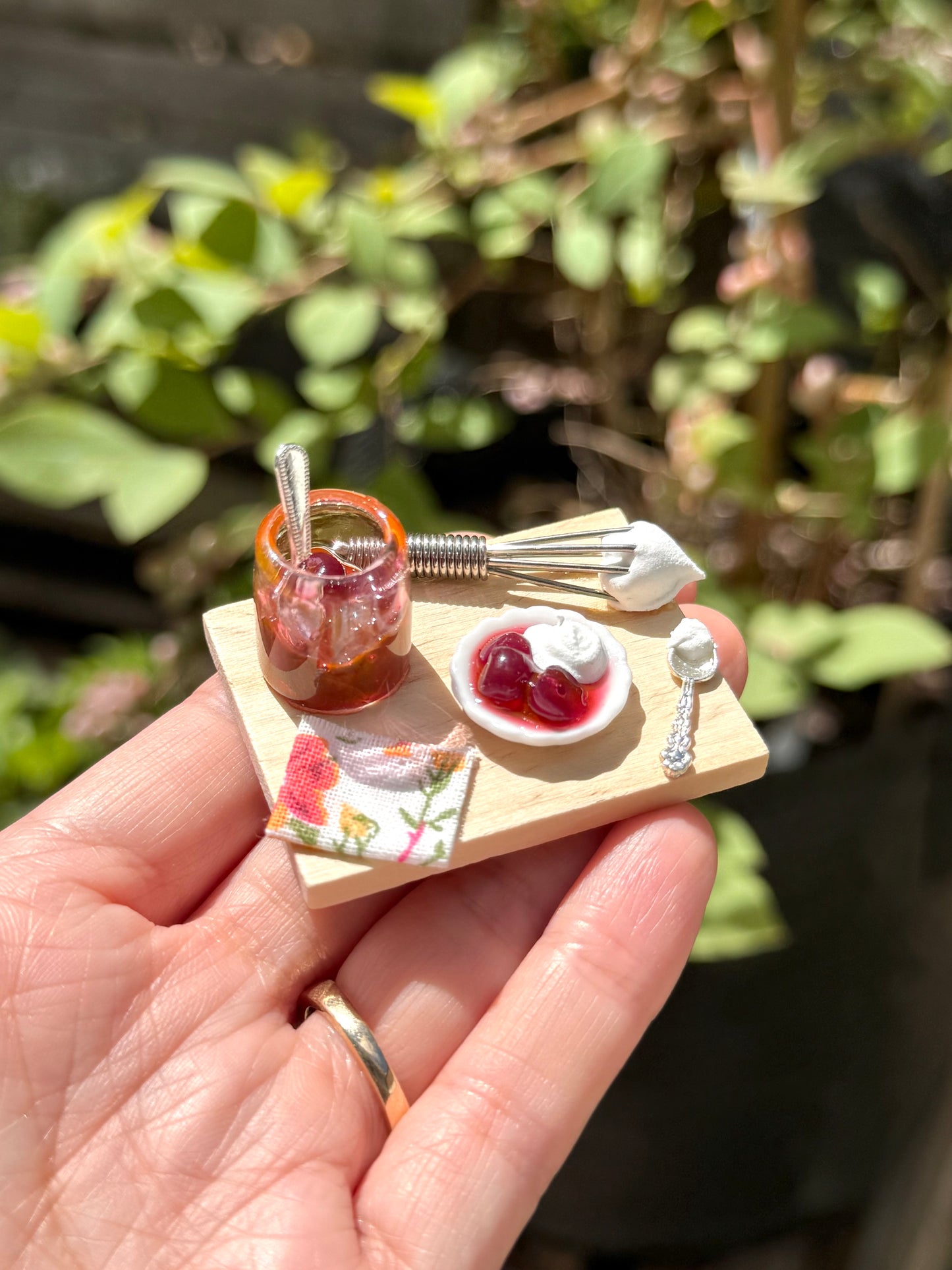 Stewed Plums and Cream (miniature)| Handmade from polymer clay