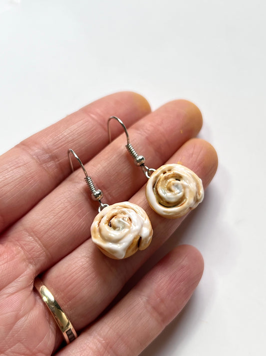 Cinnamon Roll Earrings | Handmade from polymer clay