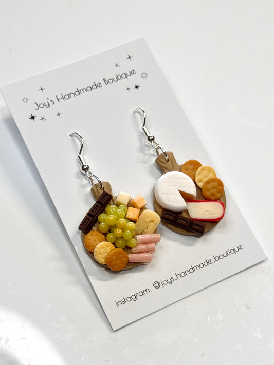 * Cheeseboard Earrings (Design 4) | Handmade from Polymer Clay