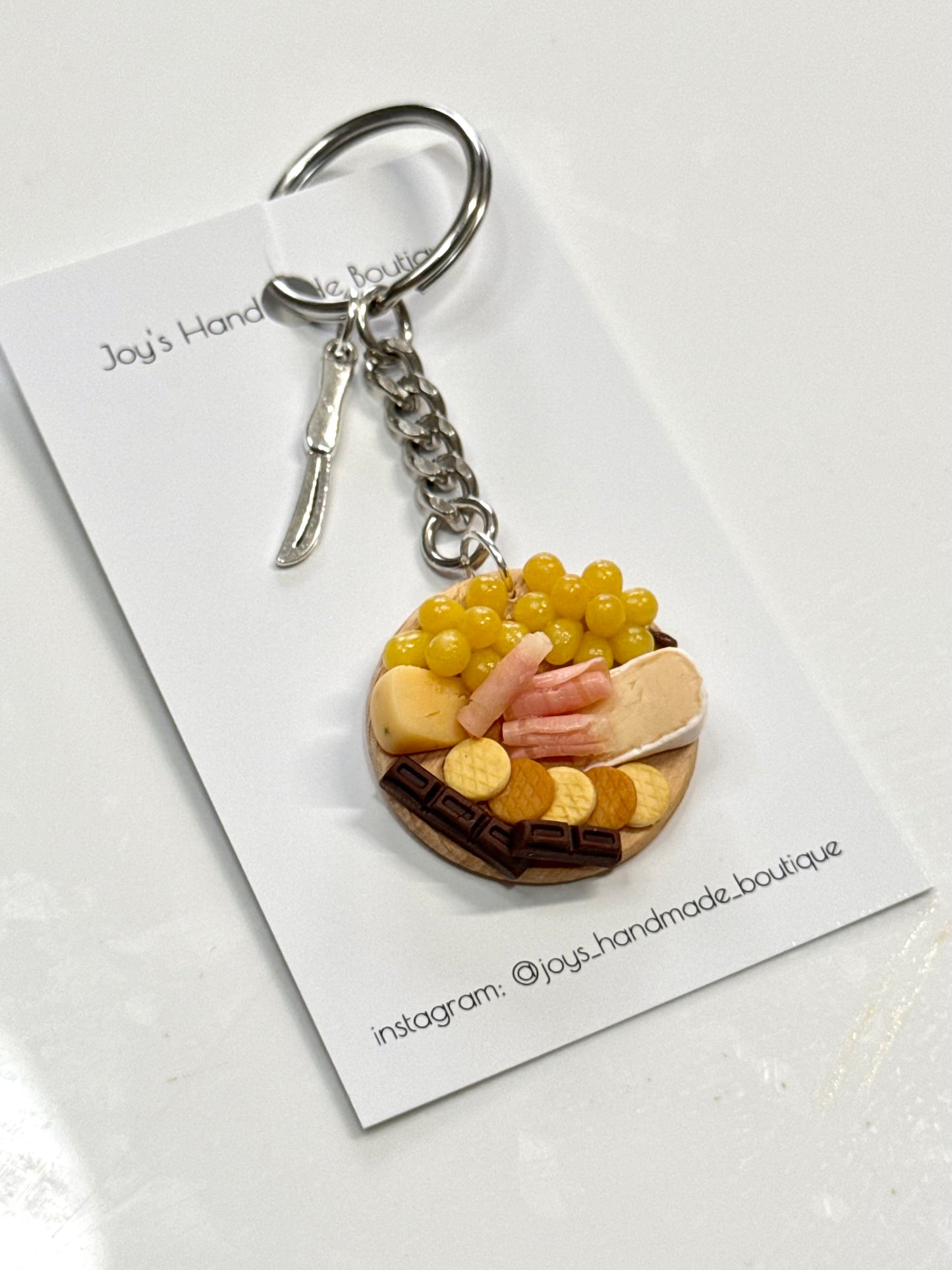 Cheeseboard keychain (design 4) | Handmade from polymer clay
