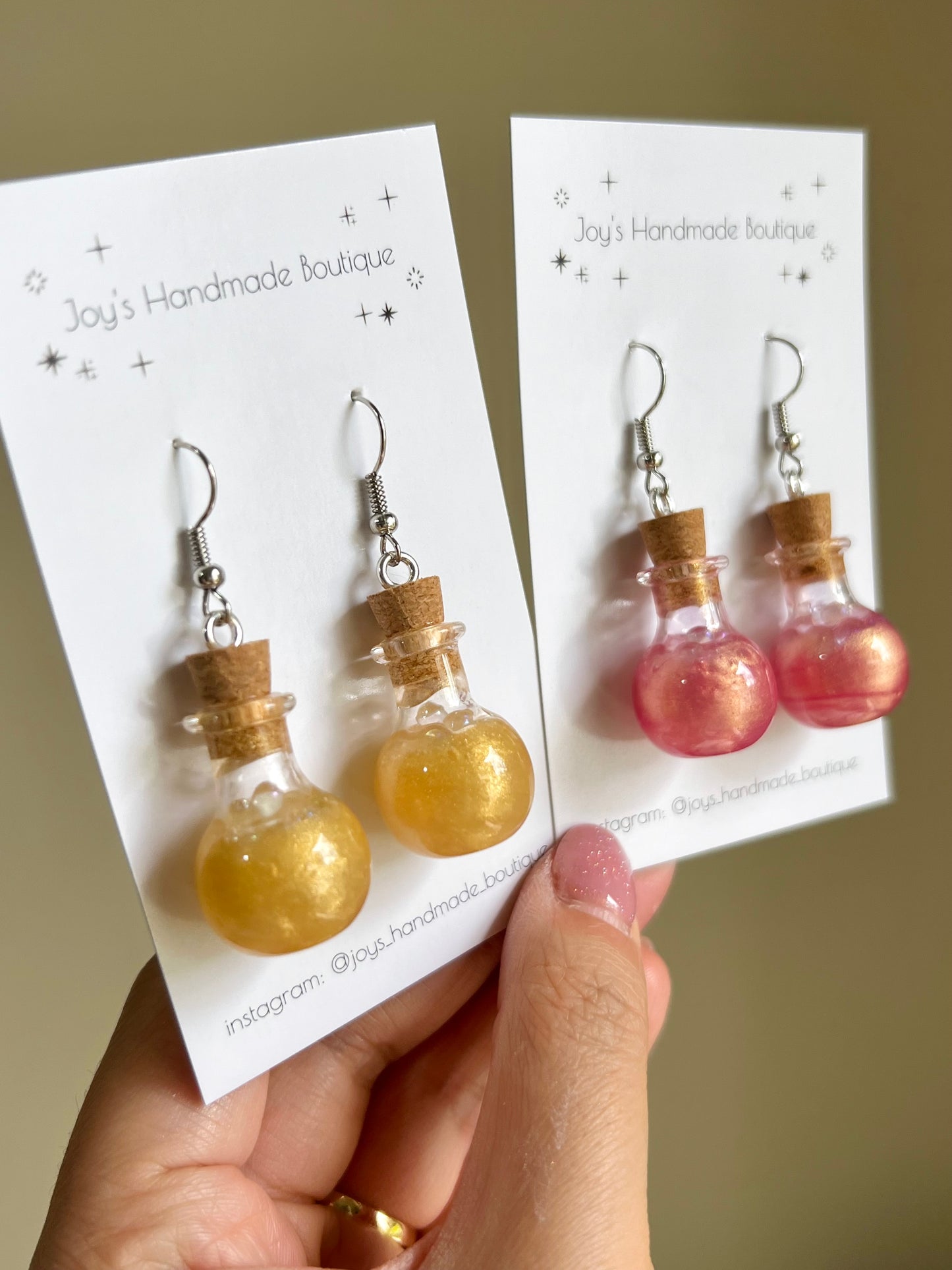 Potion Vial Earrings | Handmade from resin