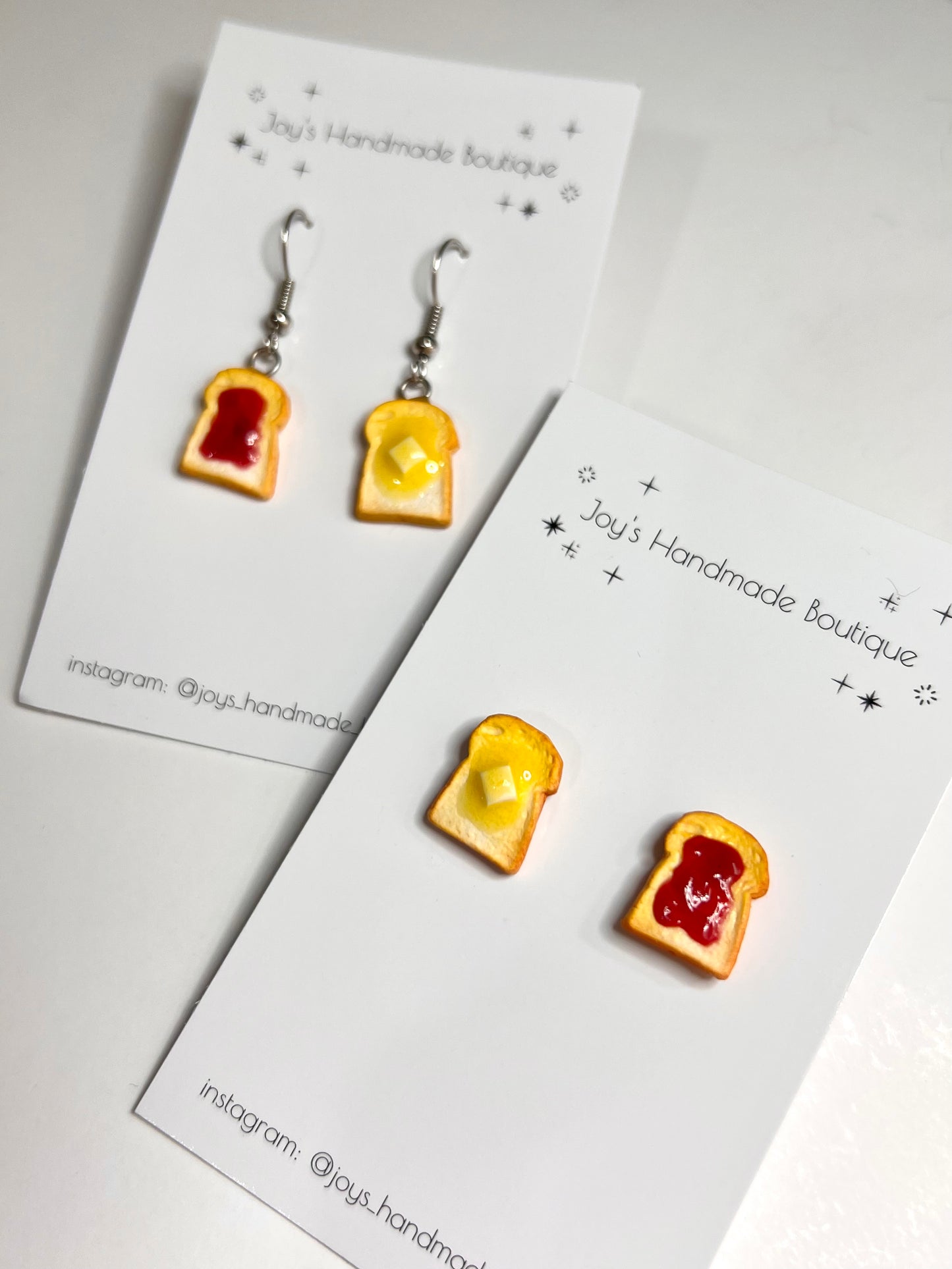 Butter and Jam Toast Earrings | Handmade from polymer clay