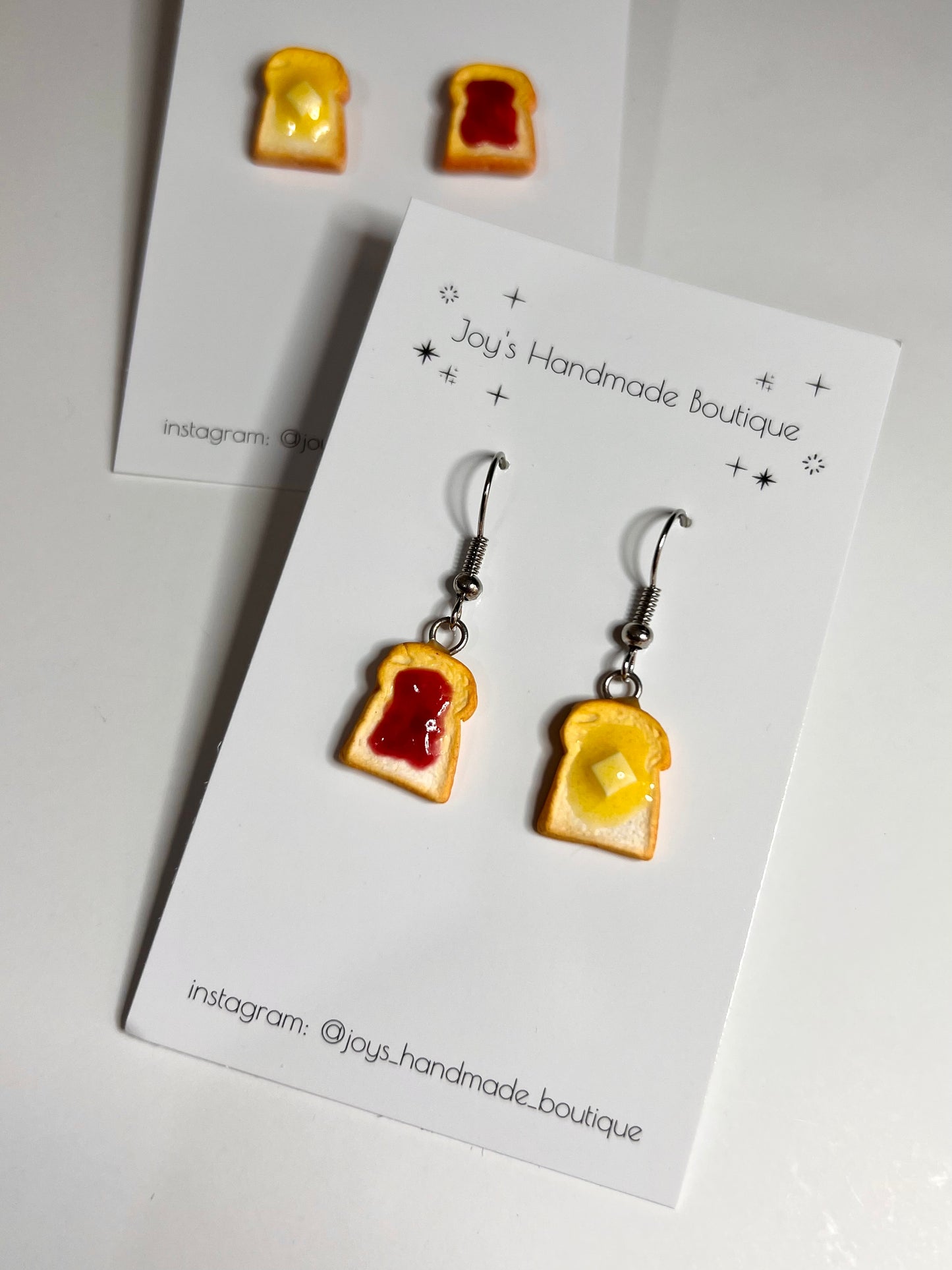 Butter and Jam Toast Earrings | Handmade from polymer clay