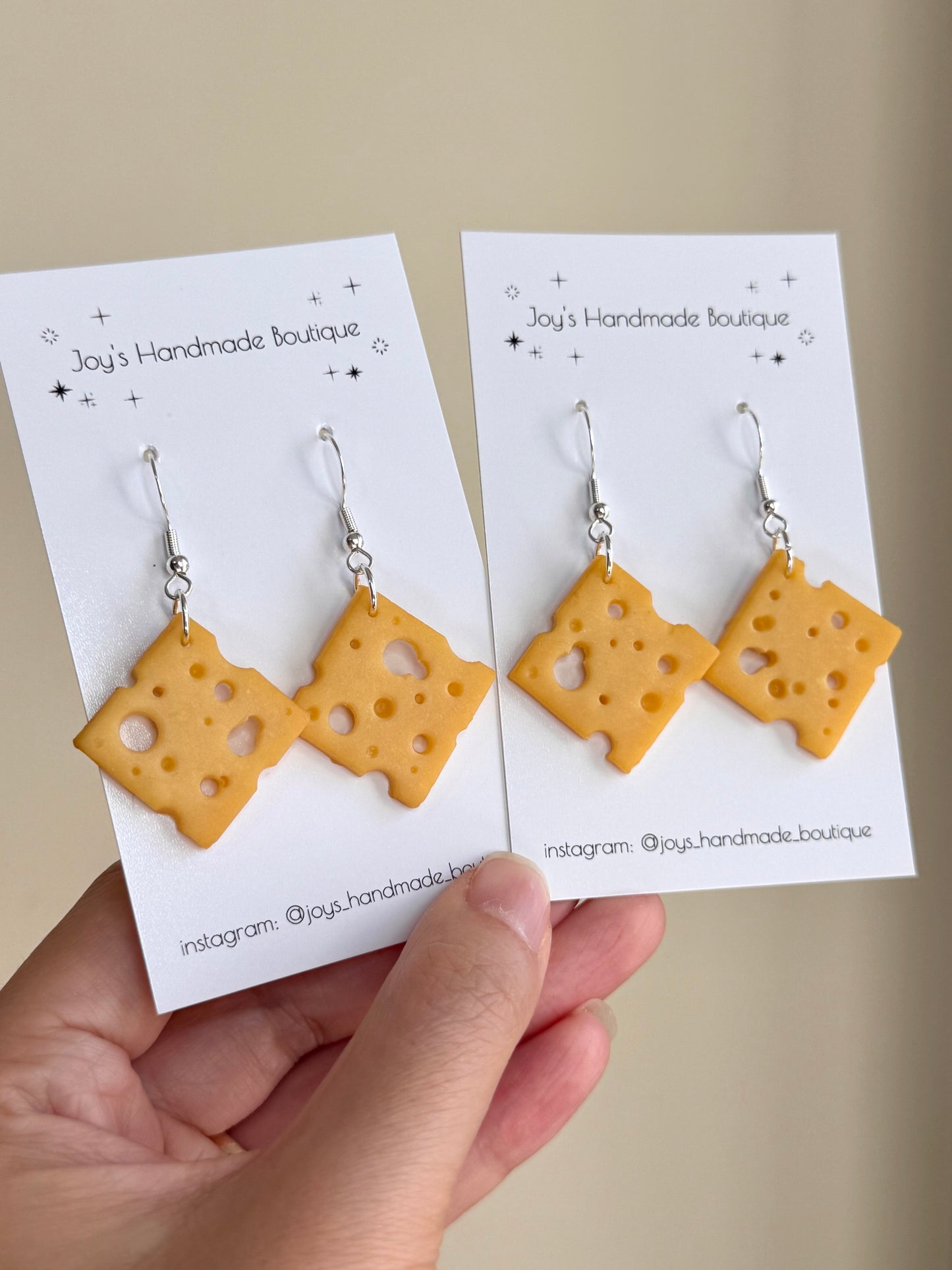 Swiss Cheese Slice Earrings | Handmade from Polymer Clay