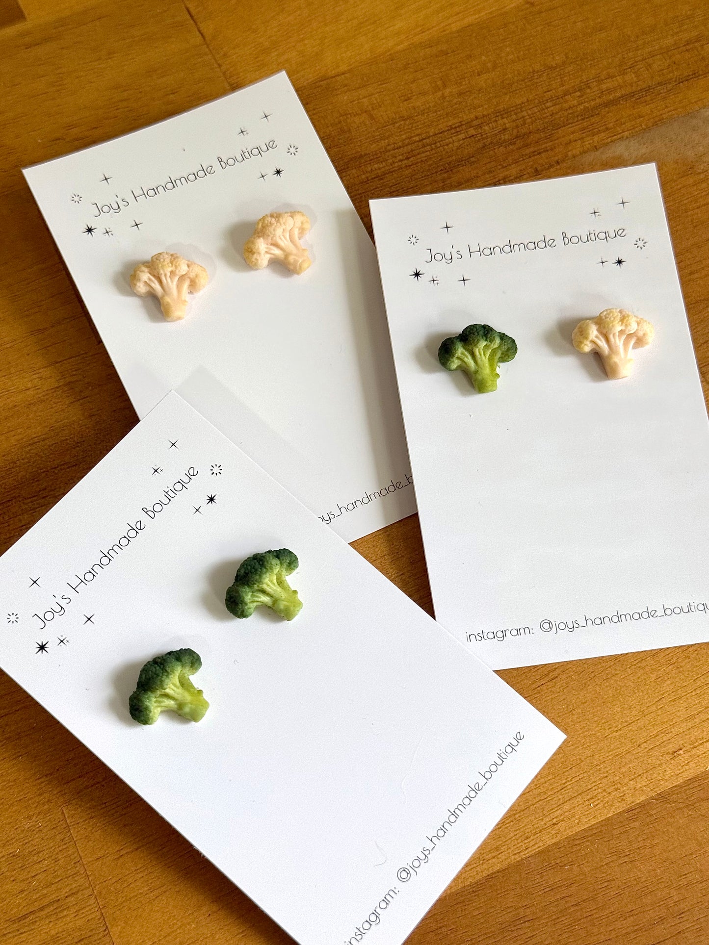 Brocolli / Cauliflower Earrings | Handmade from Polymer Clay