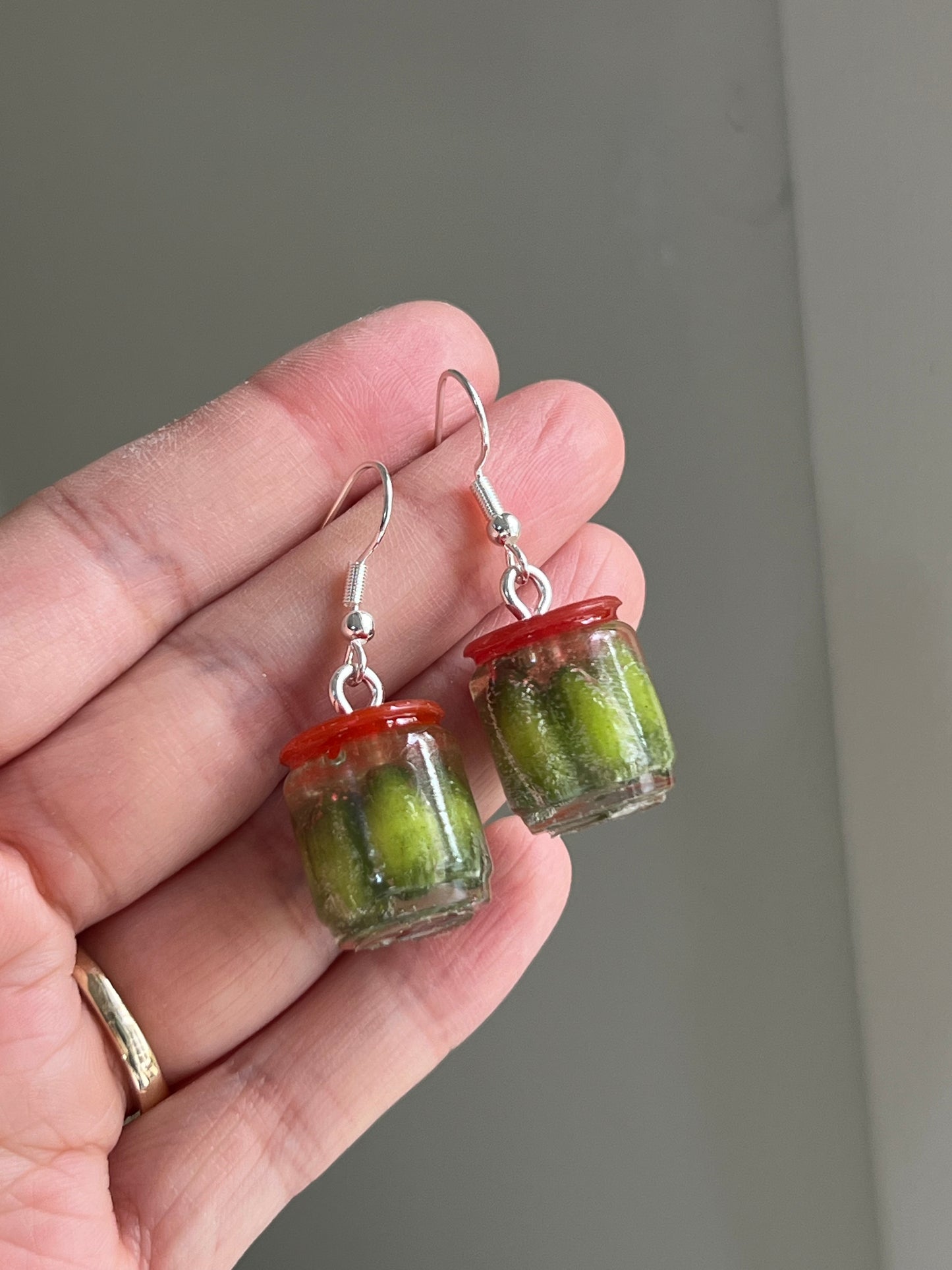 SECONDS/MISTAKES/BUBBLY Pickle Jar Earrings/Keychains | Handmade