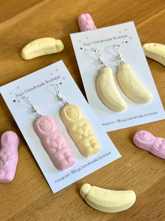 Explorer/Foam Banana Candy Earrings | Handmade from Polymer Clay