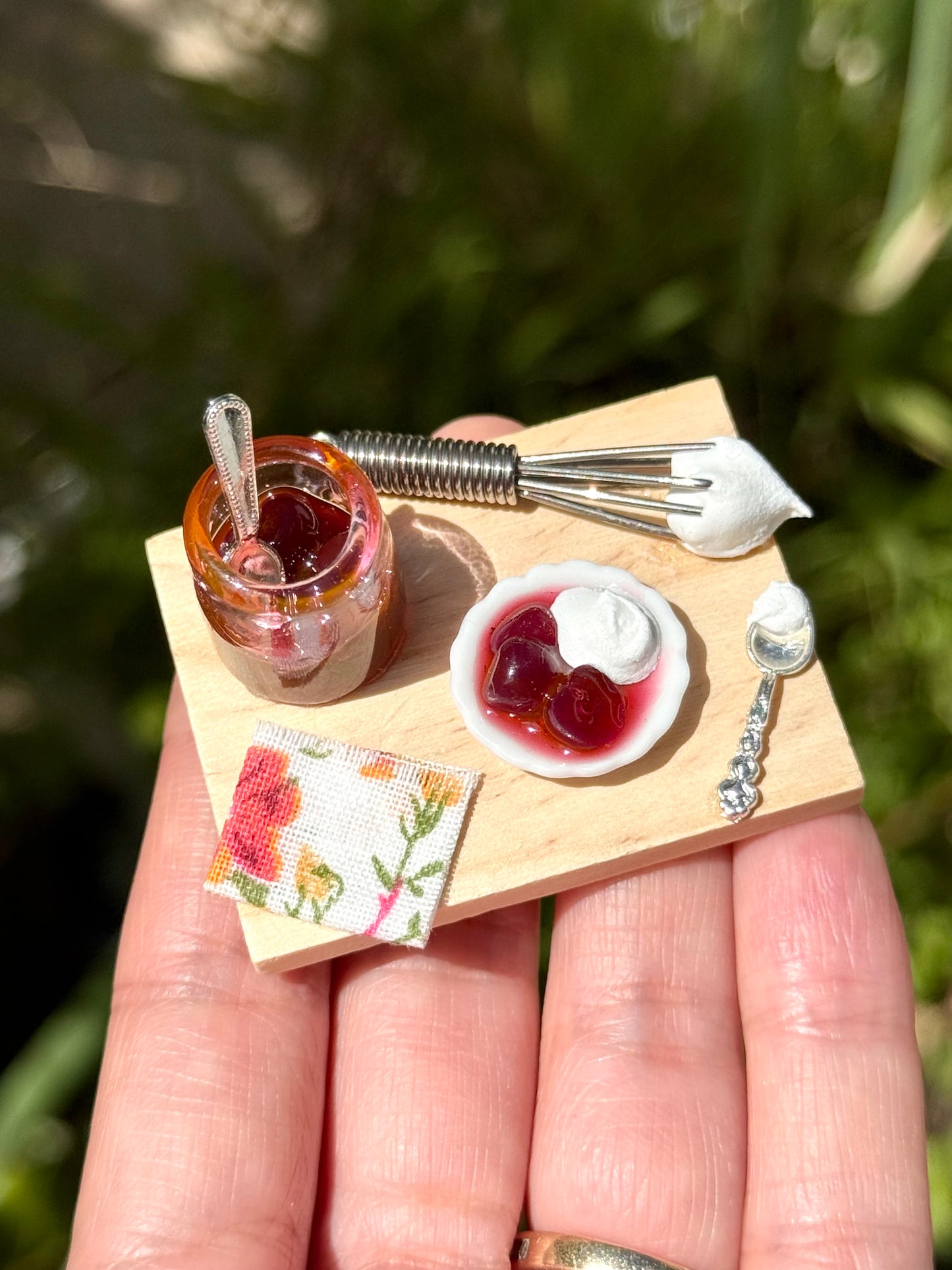 Stewed Plums and Cream (miniature)| Handmade from polymer clay
