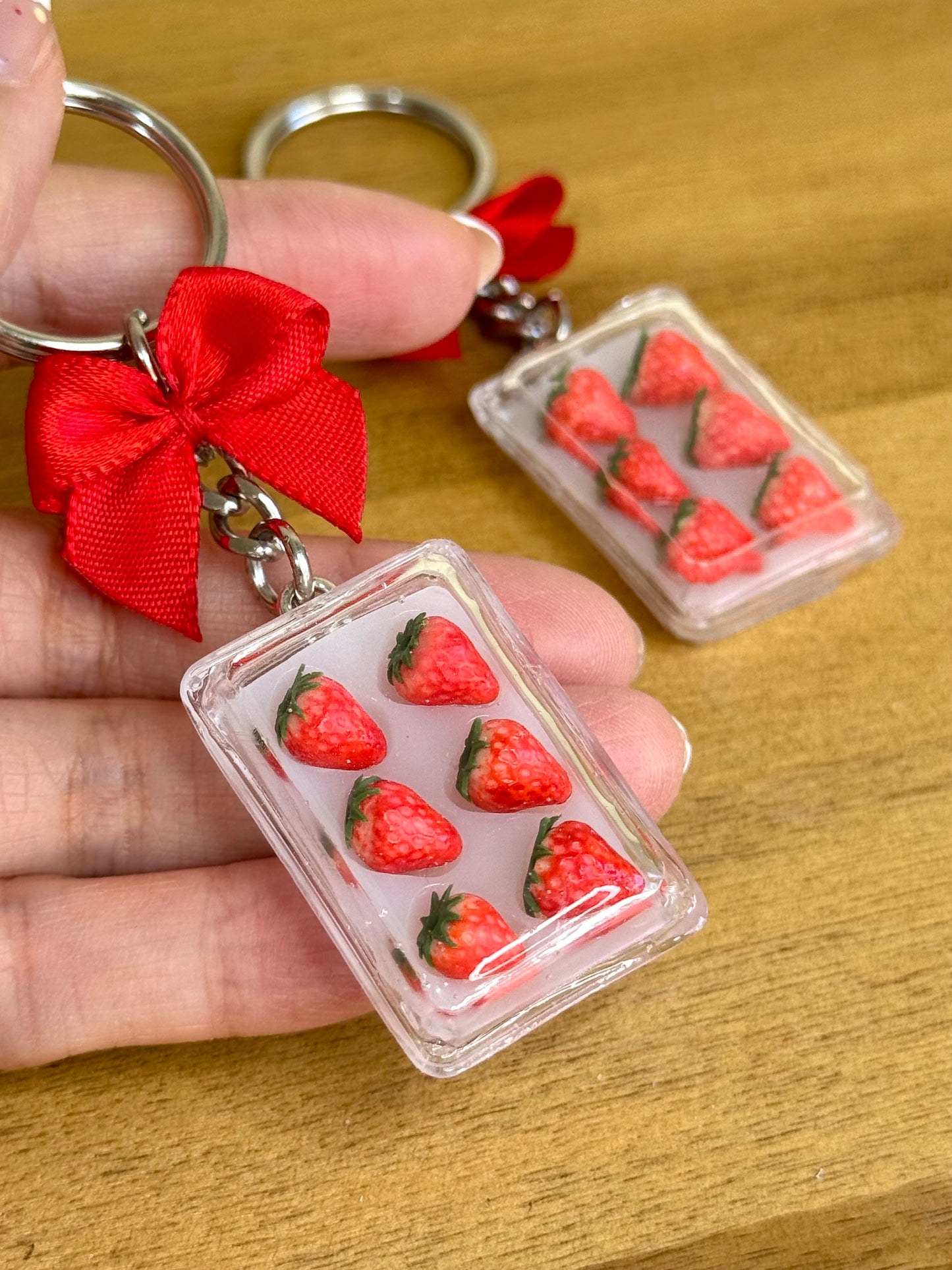Strawberry pack bag charm