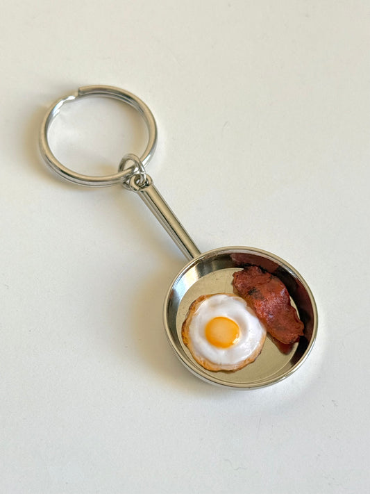 Egg and Bacon Fry Pan Keychain