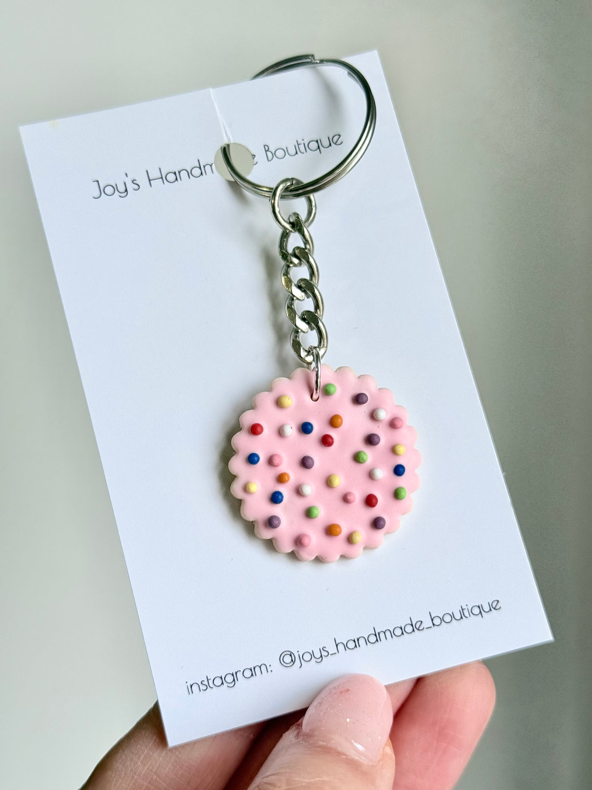 Hundreds and Thousands Biscuit keychain  | Handmade from polymer clay