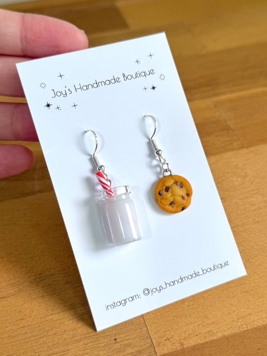 Milk and Cookies Earrings | Handmade from polymer clay